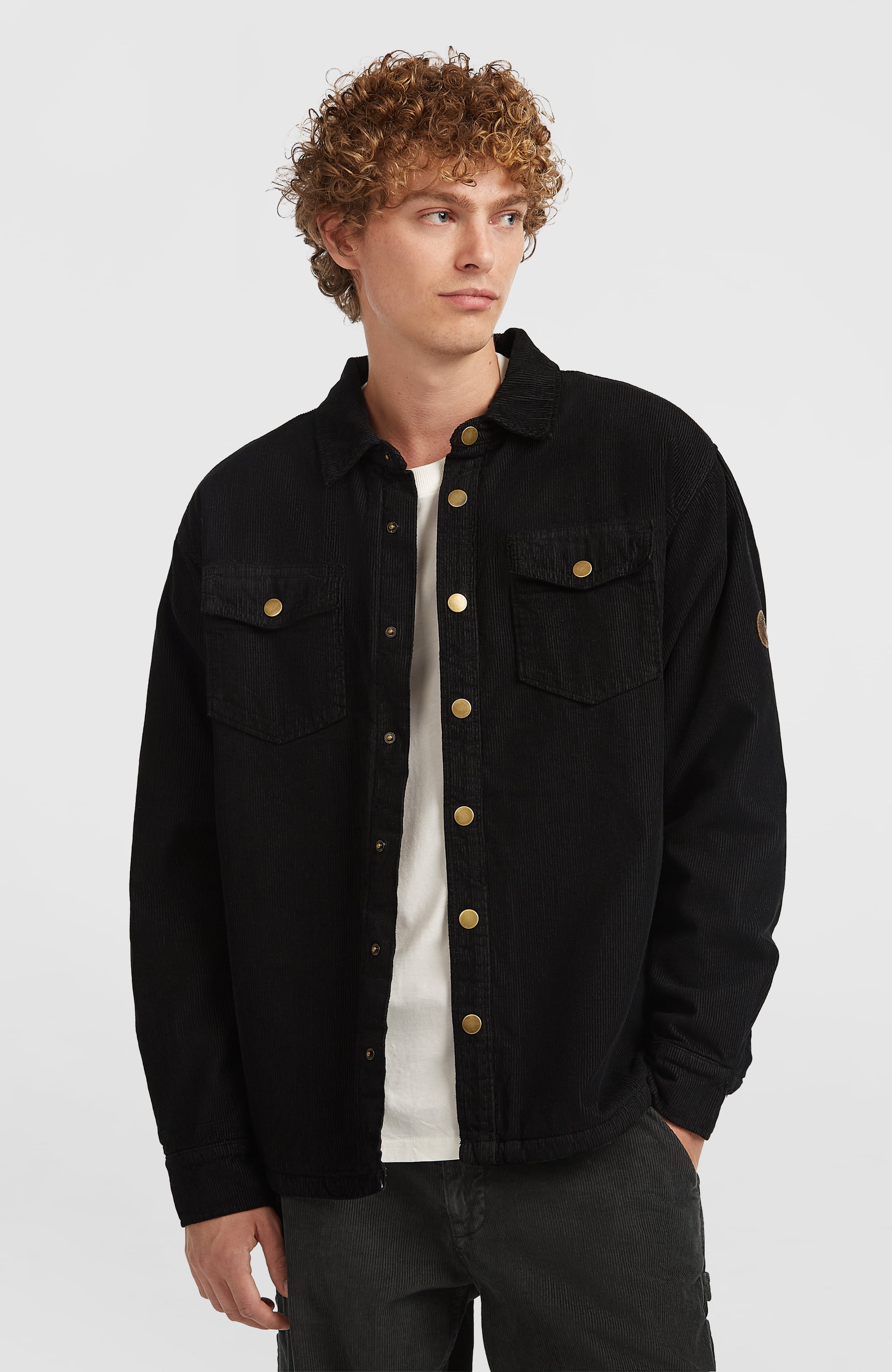 O'Neill O'riginals Corduroy Fleece Lined Overshirt Black Out Taglia: M | Maglie a manica lunga Outlet | Uomo | Nero