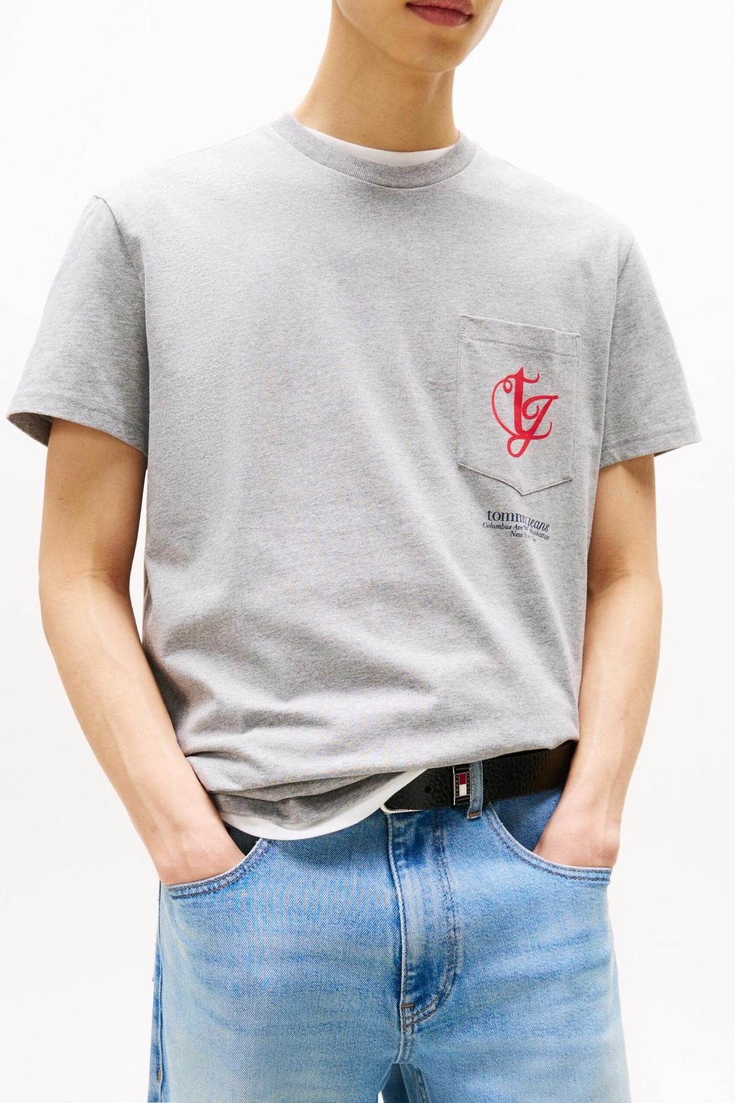 Tommy Hilfiger Tjm Reg Monogram Tee Grey Heather Taglia: L | Magliette basic Outlet | Uomo | Grigio