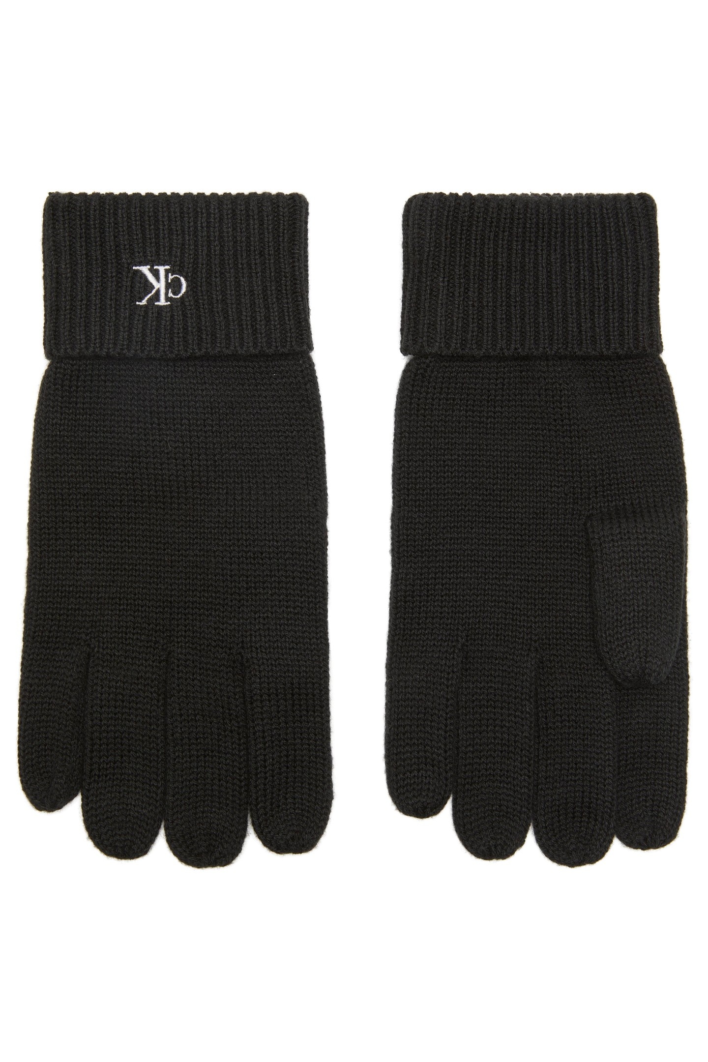 Calvin Klein Ck Fine Rib Gloves Black Size: OS | Scarves & Gloves Outlet | Heren | Zwart