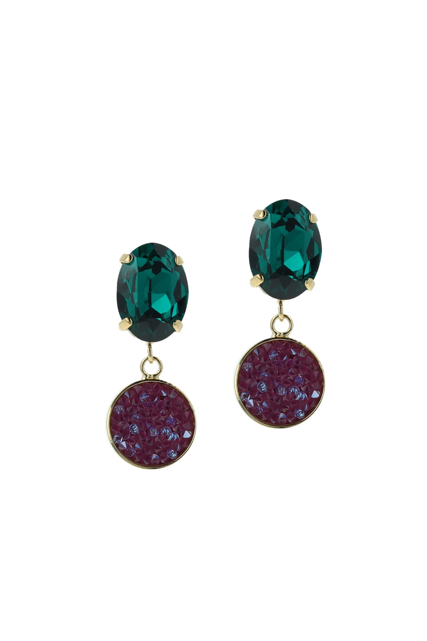 OTAZU Classic Rocks Earrings Light Amethyst - Big Maat: OS | Oorbellen Outlet | Dames | Goud
