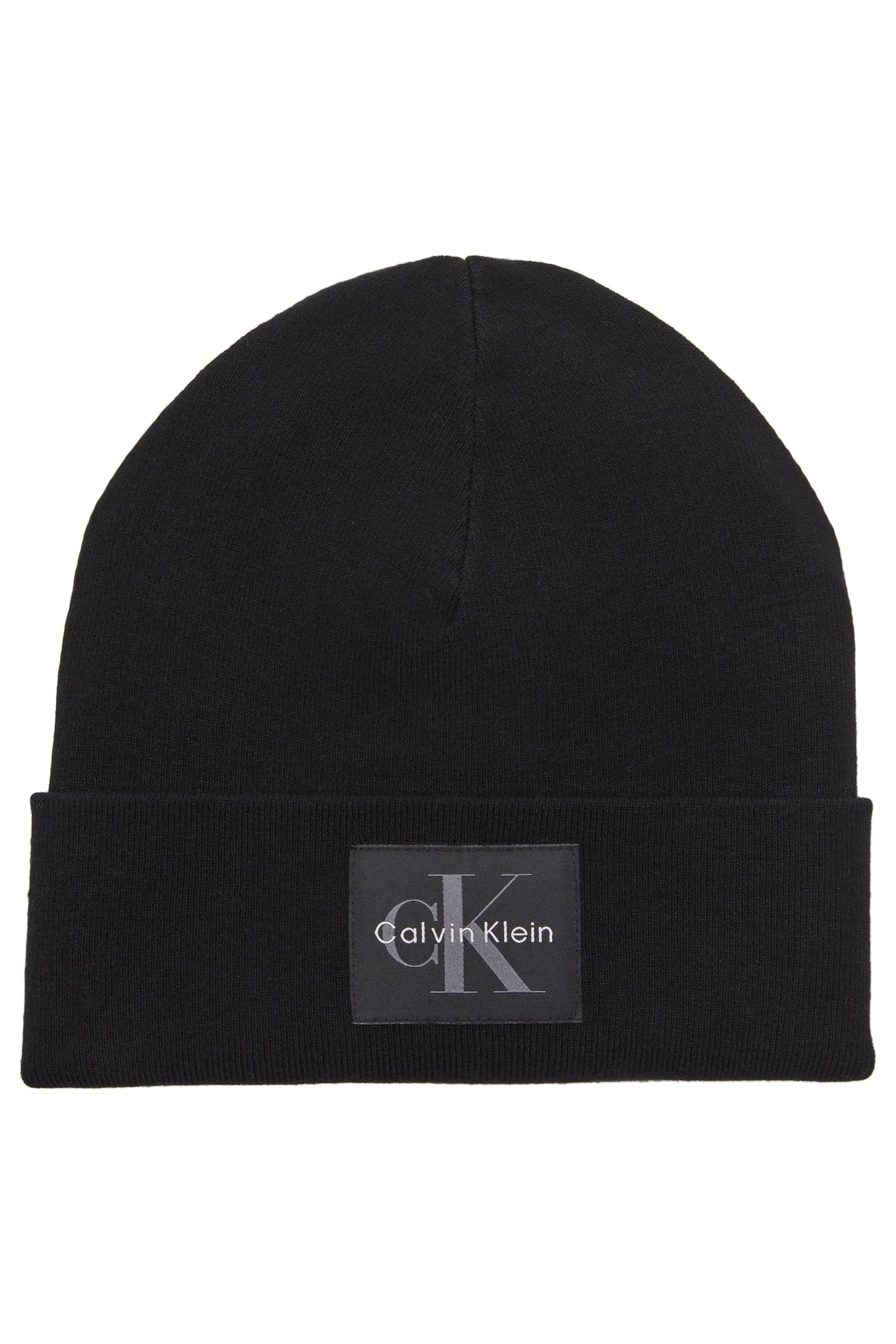Calvin Klein Monologo Patch Beanie Black Taille: OS | Bonnets Outlet | Homme | Le Noir