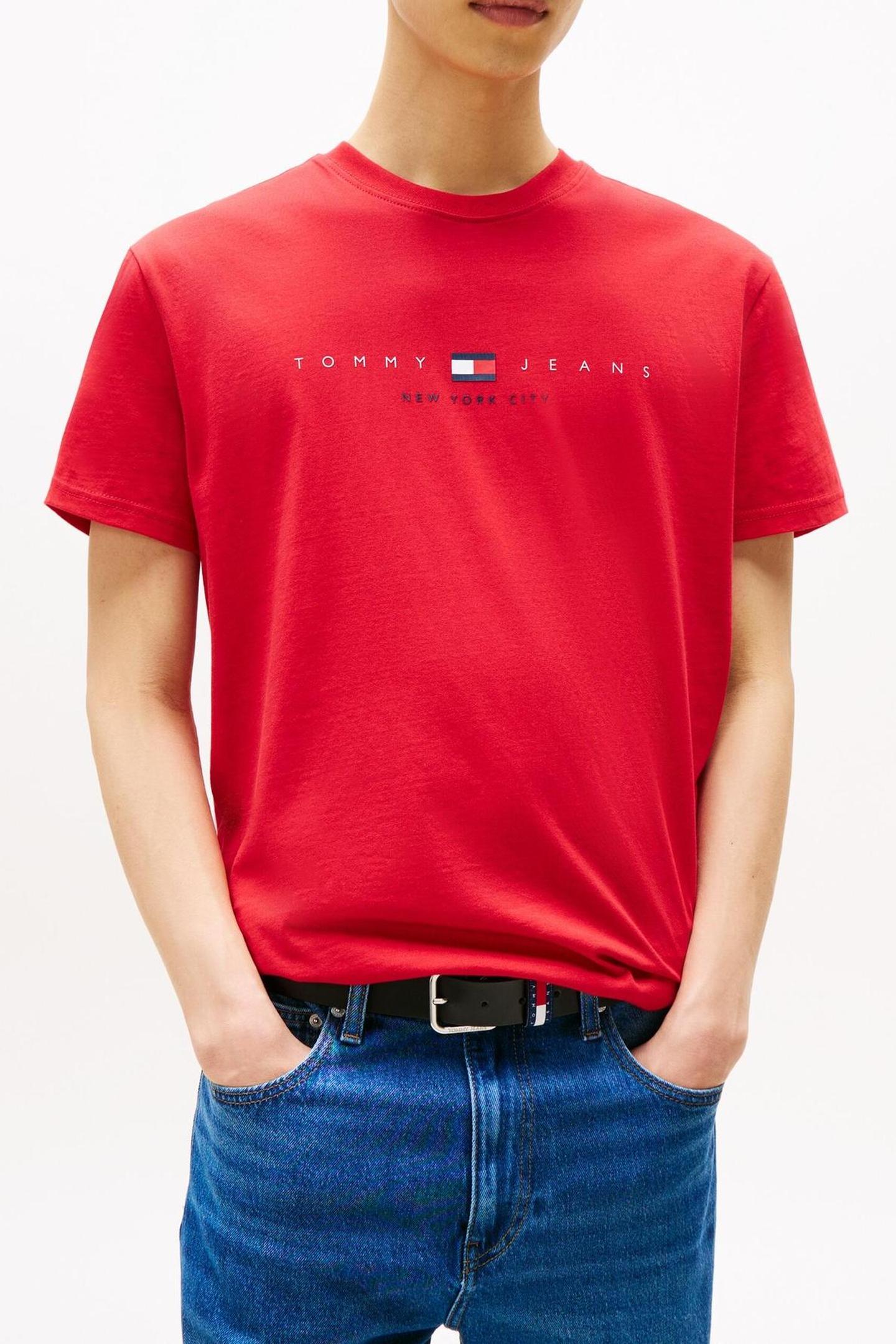 Tommy Hilfiger Tjm Reg Flag Linear Sapphire Red Größe: L | Basic T-Shirts Outlet | Herren | Blau