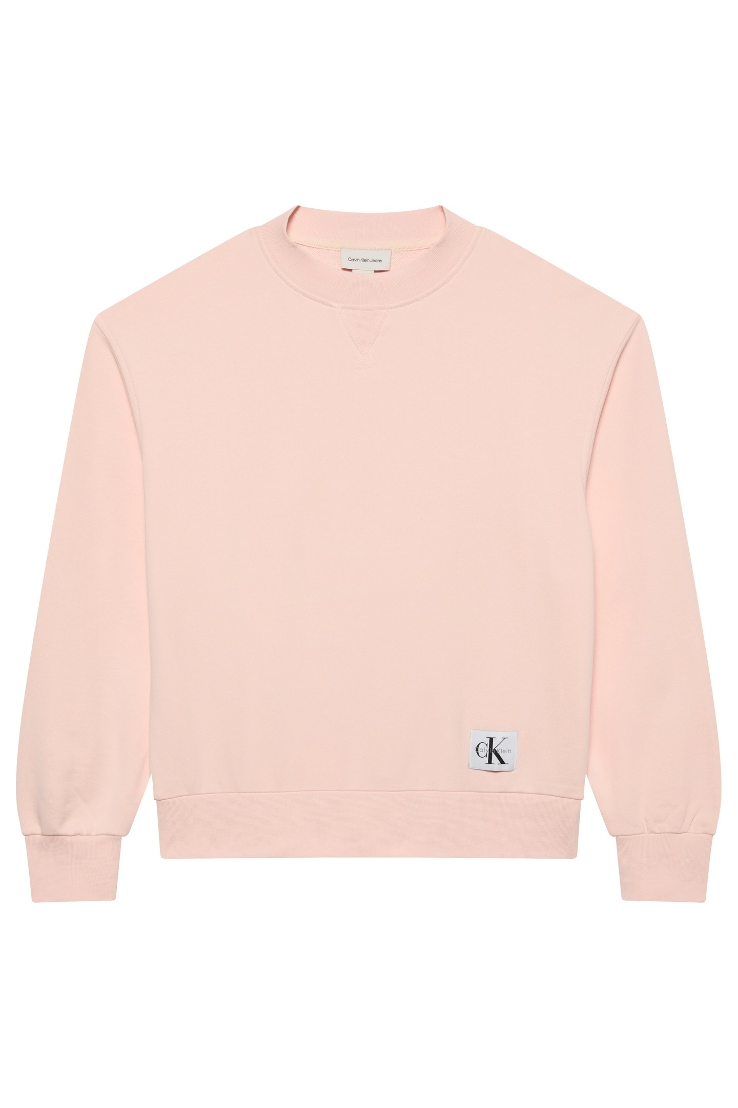 Calvin Klein Ls Badge Logo Terry Cloud Pink Talla: L | Sudaderas con Capucha Outlet | Mujer | Rosa