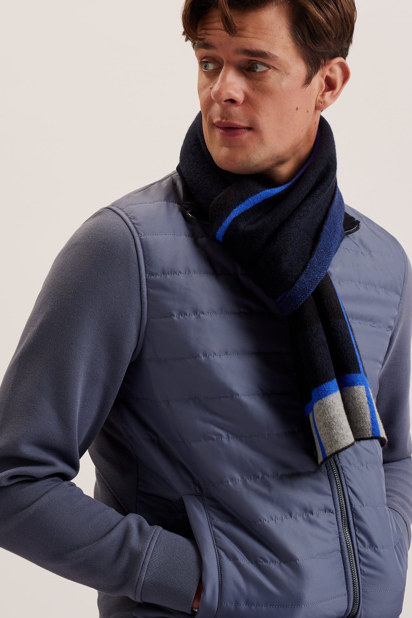 Ted Baker Kierans Striped Woven Scarf Navy Maat: OS | Handschoenen Outlet | Heren | Blauw