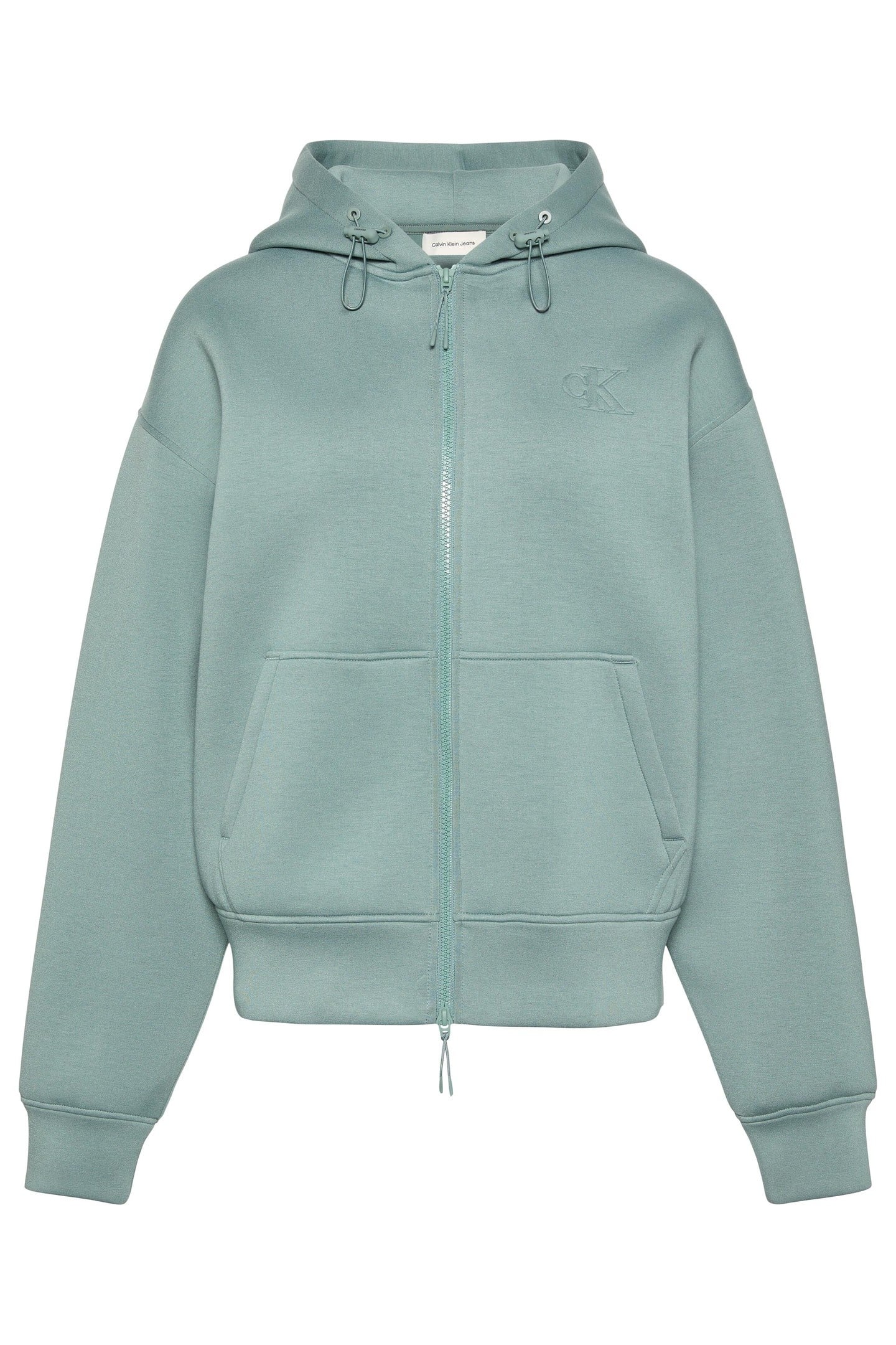 Calvin Klein Ls Scuba Cropped Autumn Green Talla: M | Sudaderas con Capucha Outlet | Mujer | Verde
