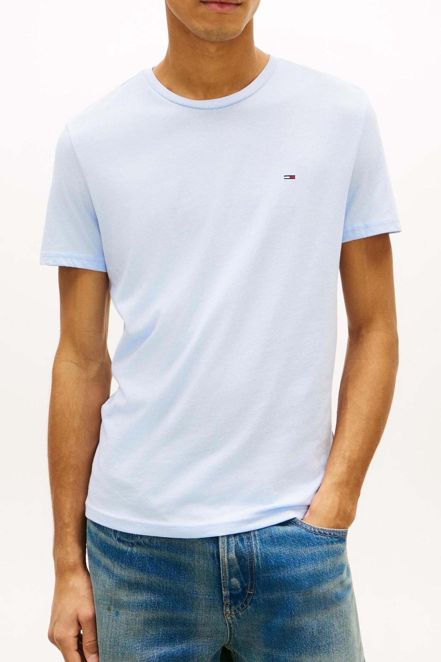 Tommy Hilfiger Tjm Xslim Jaspe Tee Sweet Blue Maat: L | Basic T-Shirts Outlet | Heren | Blauw