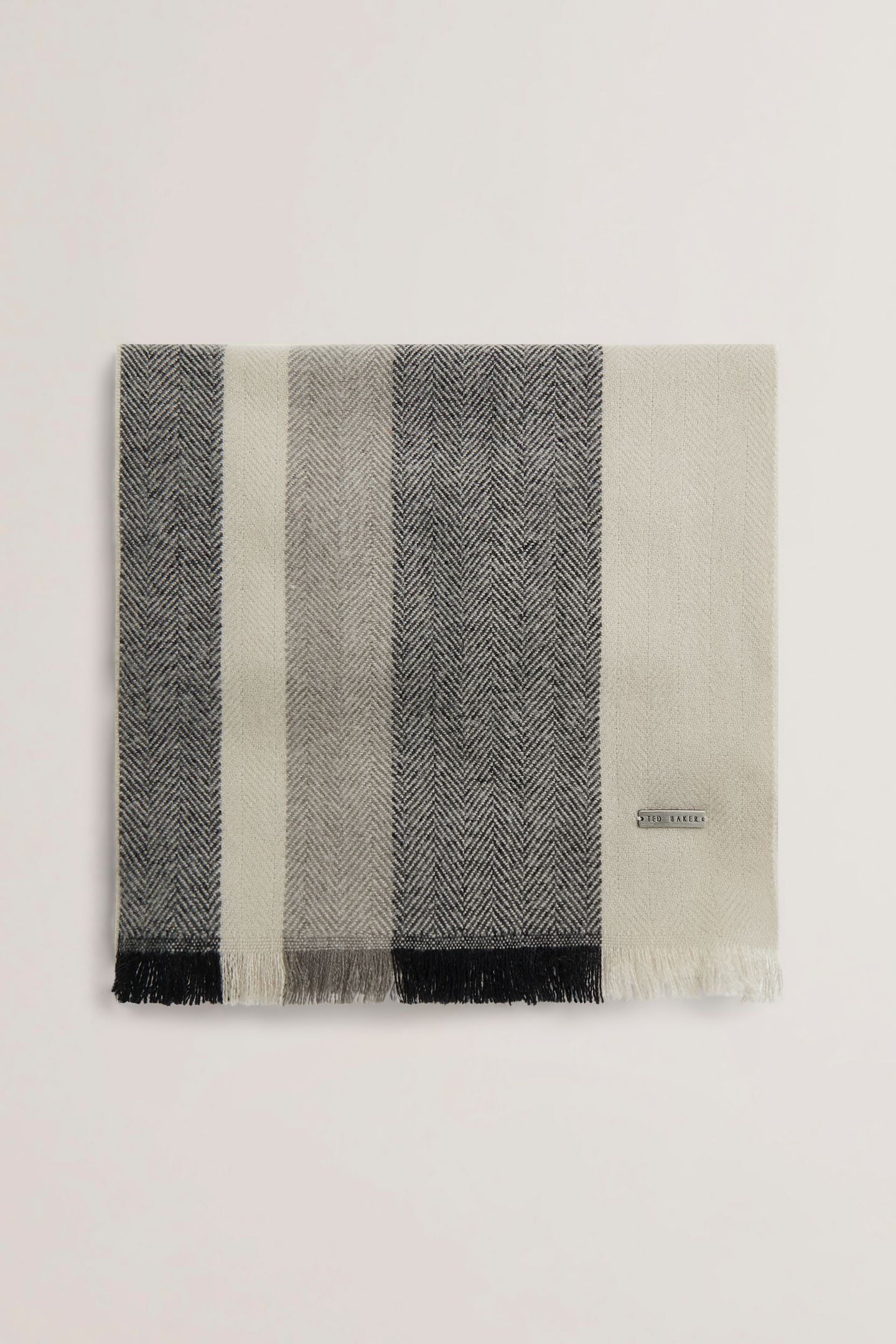 Ted Baker Alfredi Striped Scarf Black Maat: OS | Handschoenen Outlet | Heren | Zwart