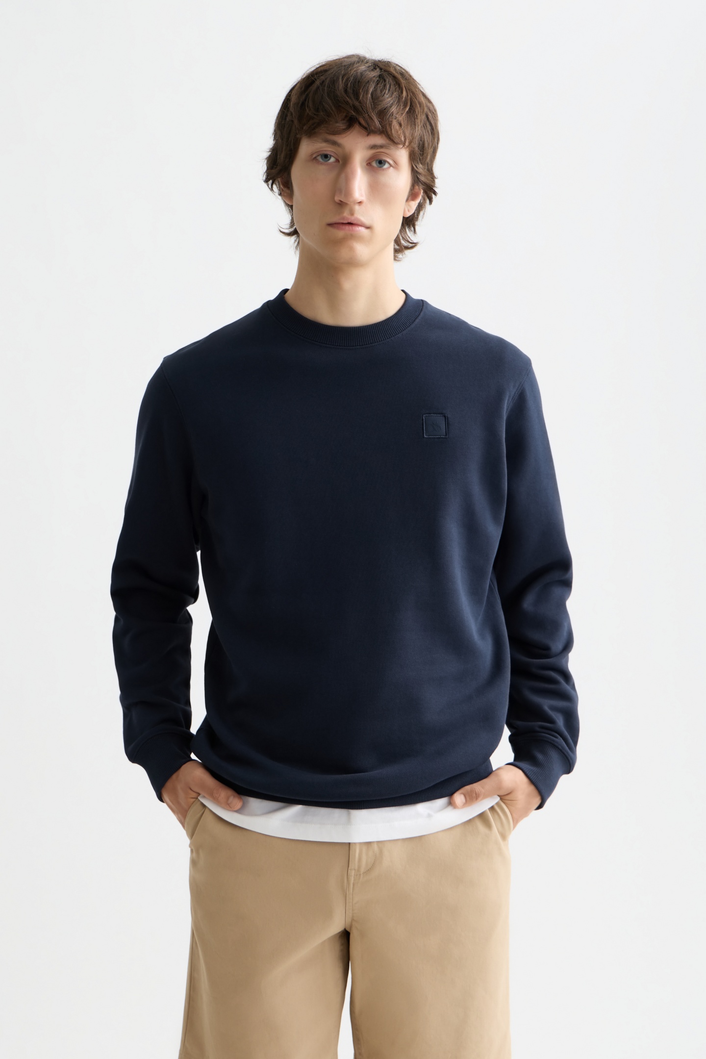 Scotch & Soda Logo Badge Regular-fit Sweatshirt Navy Taglia: XXL | Maglioni a maglia Outlet | Uomo | Blu