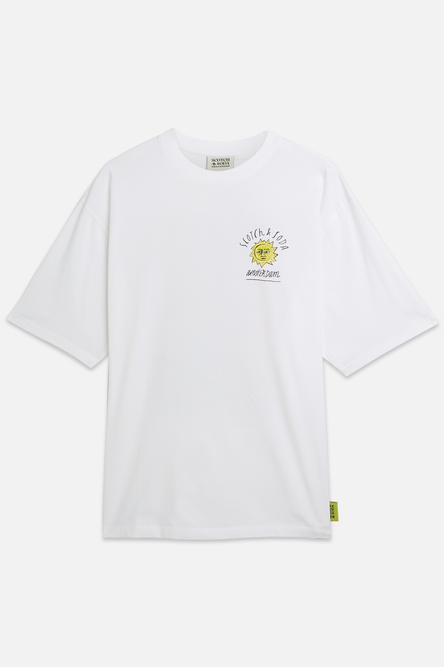 Scotch & Soda Front And Back Artwork Loosefit Tshirt White/pastel Talla: L | Camisetas Básicas Outlet | Hombre | Blanco