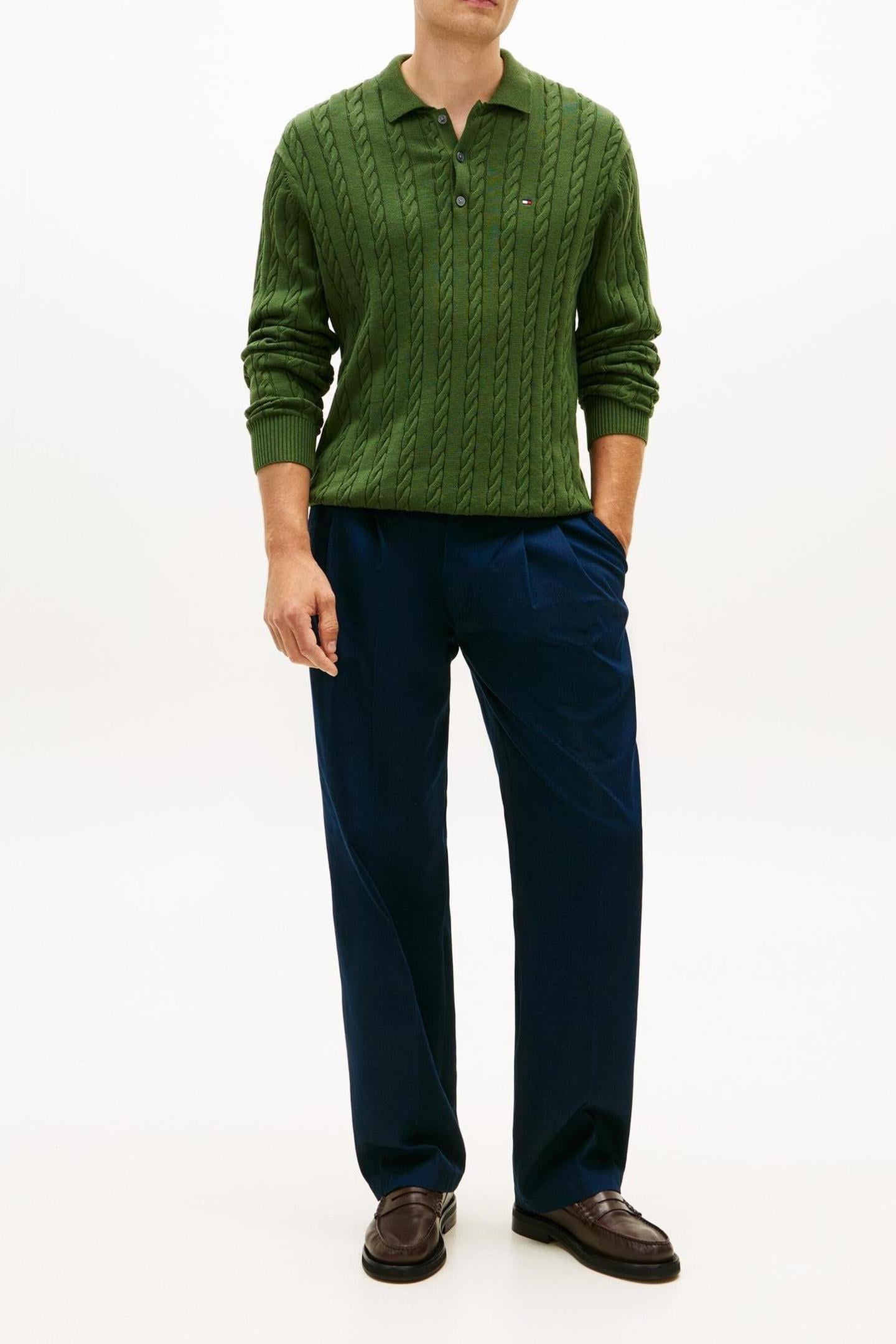 Tommy Hilfiger Classic Cotton Cable Mountain Pine Taglia: L | Maglioni a maglia Outlet | Uomo