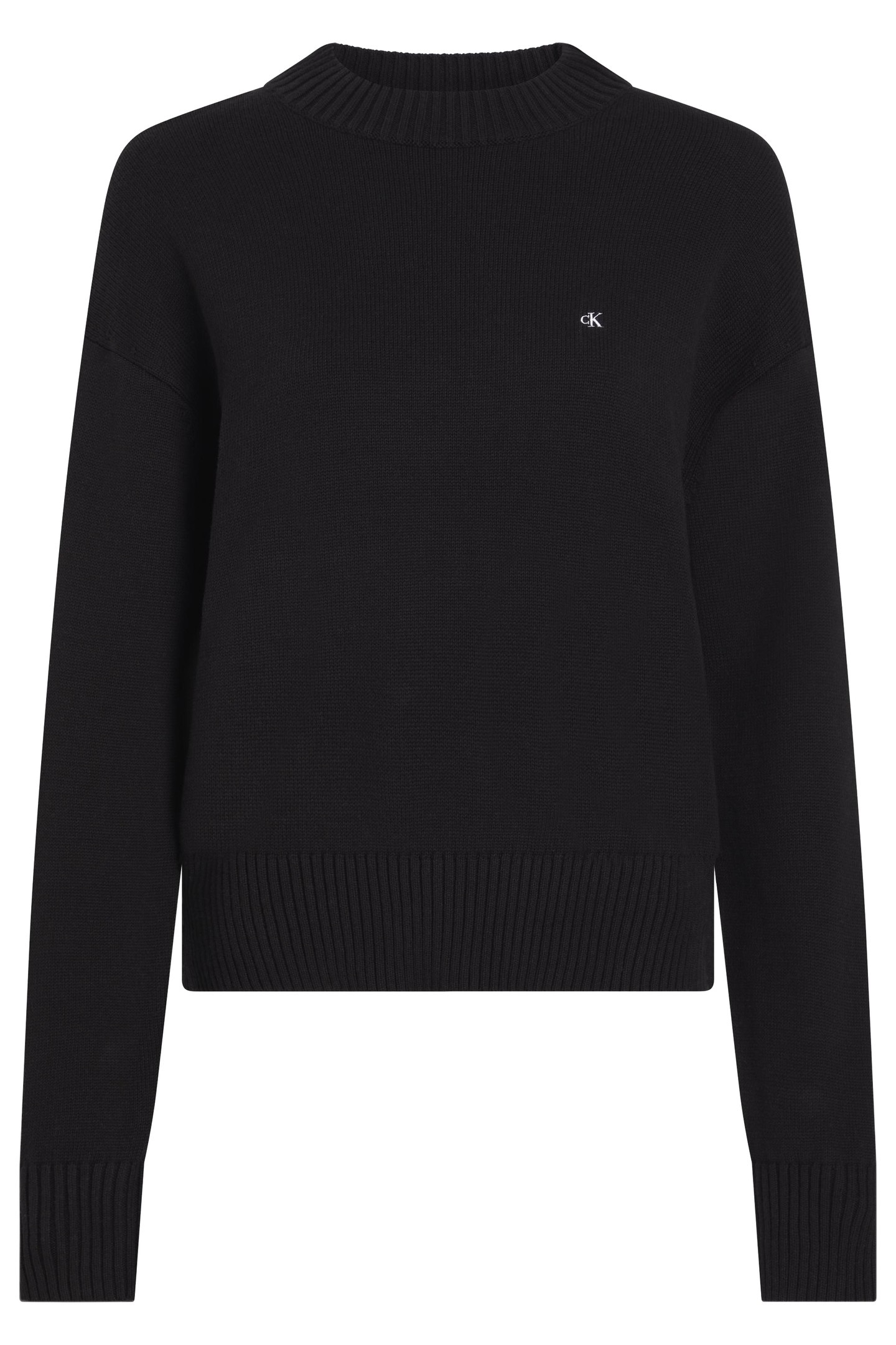 Calvin Klein Monogram Embro Crewneck Black Talla: L | Sudaderas con Capucha Outlet | Mujer | Negro