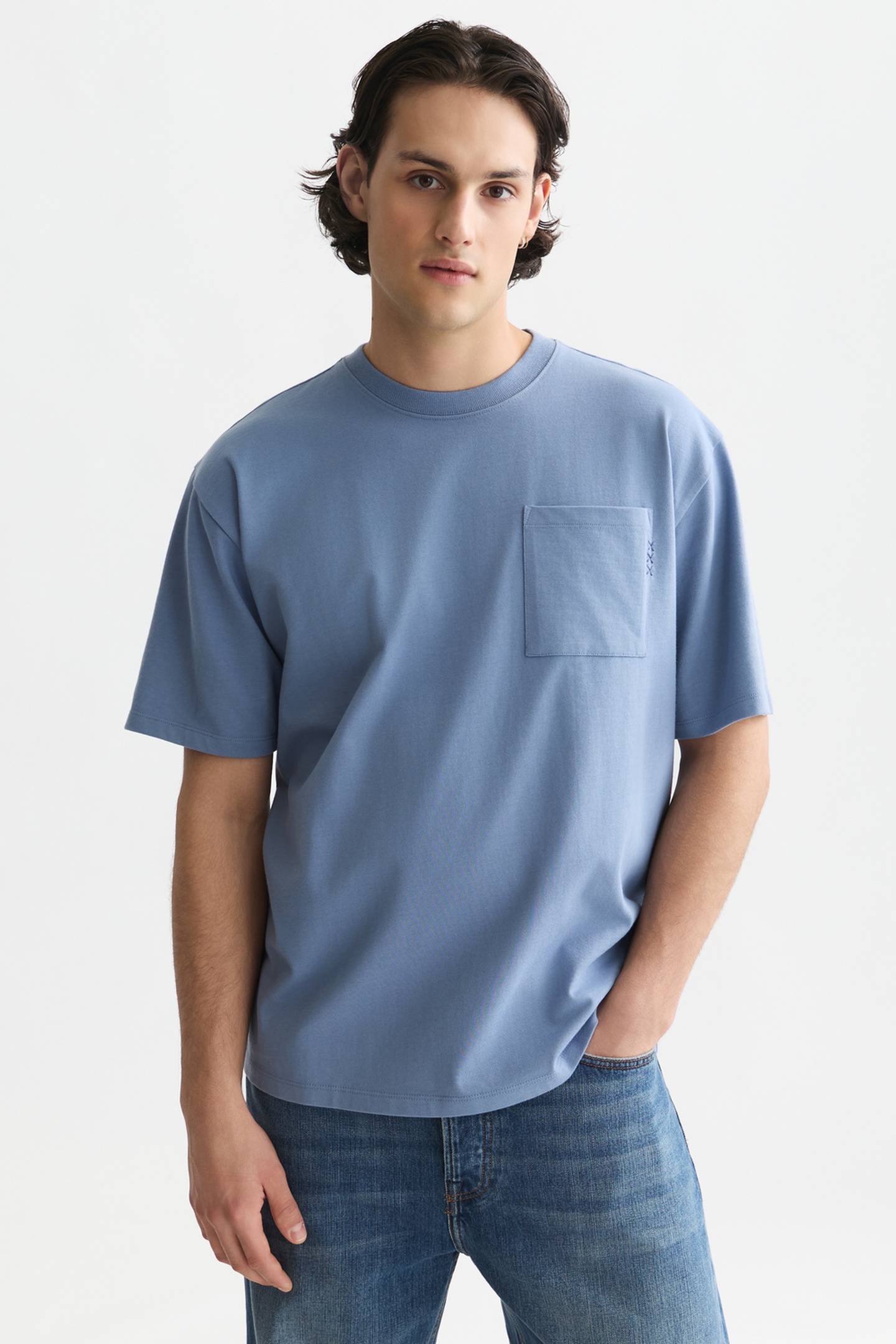 Scotch & Soda Seasonal Core 3 Crosses Chest Pocket Loosefit Tshirt Navy Talla: L | Camisetas Básicas Outlet | Hombre | Azul