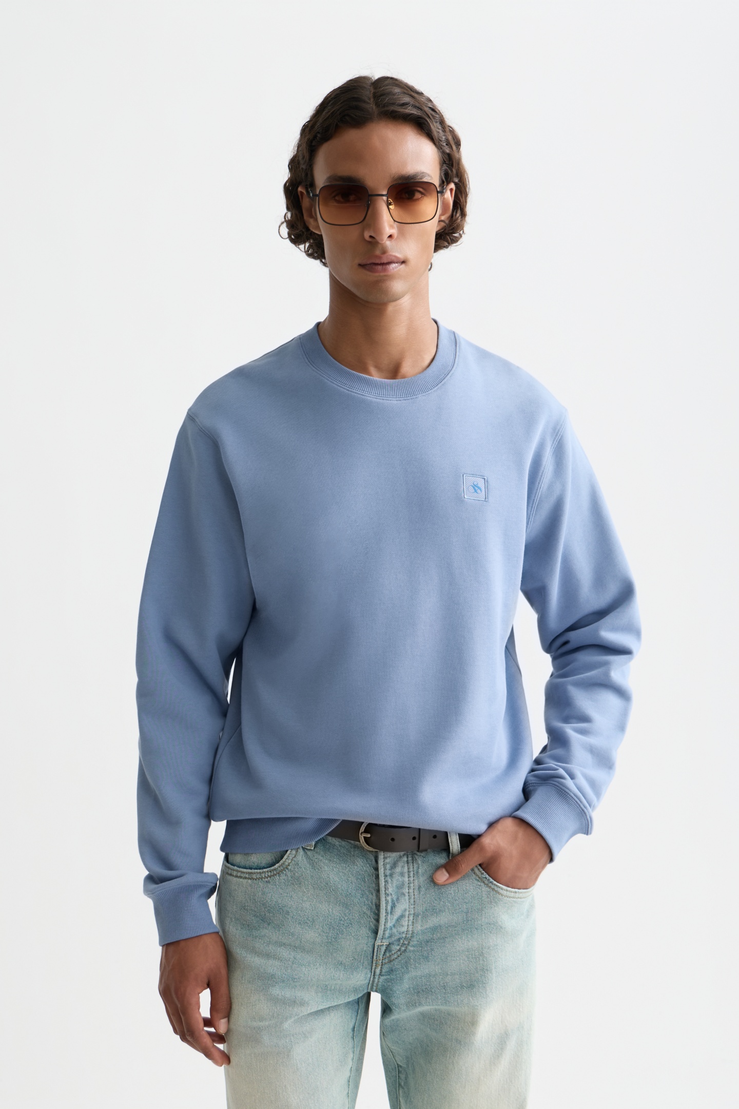 Scotch & Soda Seasonal Core Logo Badge Regular-fit Sweatshirt Navy Maat: XXL | Sweaters Outlet | Heren | Blauw