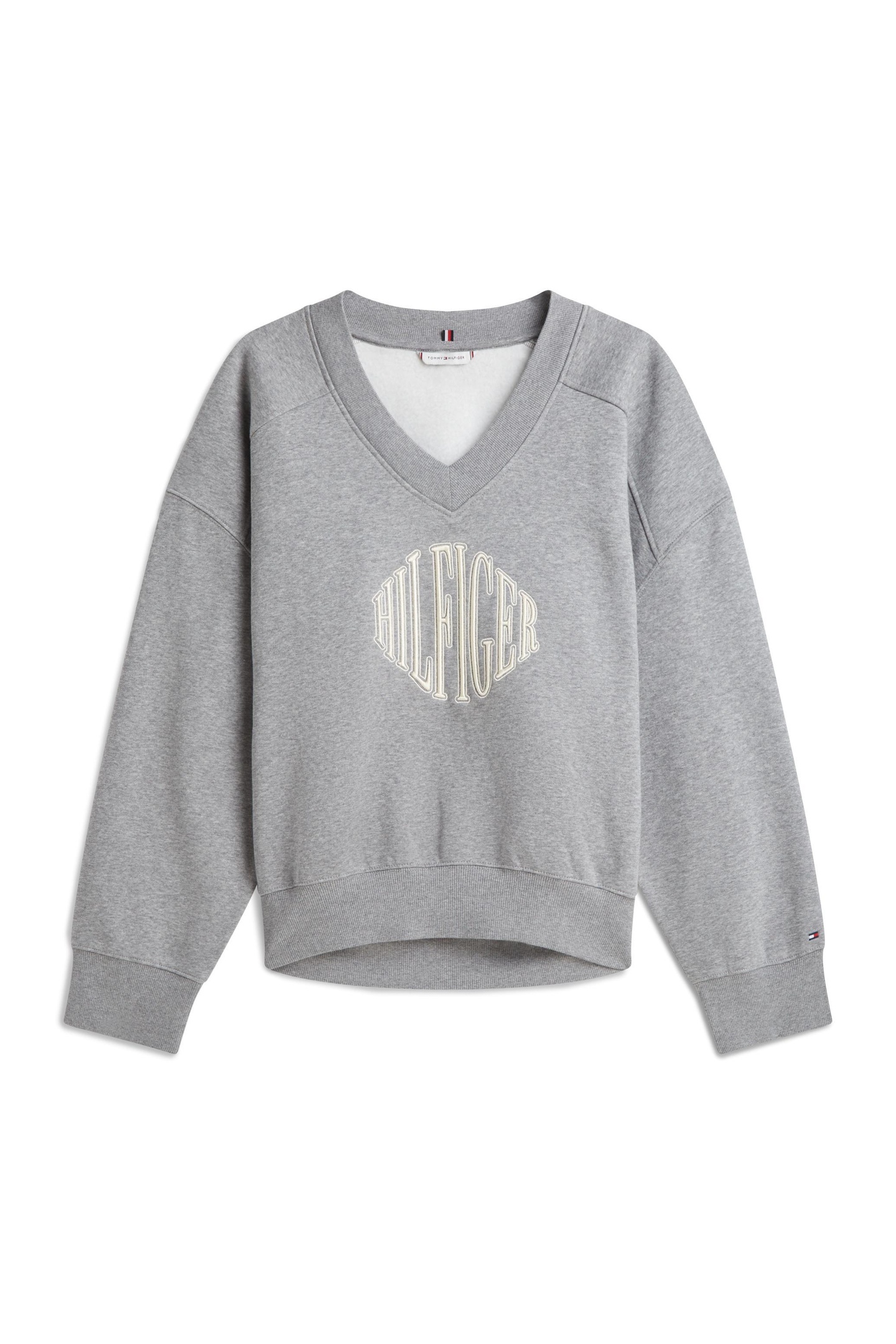 Tommy Hilfiger Varsity V-neck Fleece Med Heather Grey Taglia: S | Maglioni a maglia Outlet | Donna | Grigio