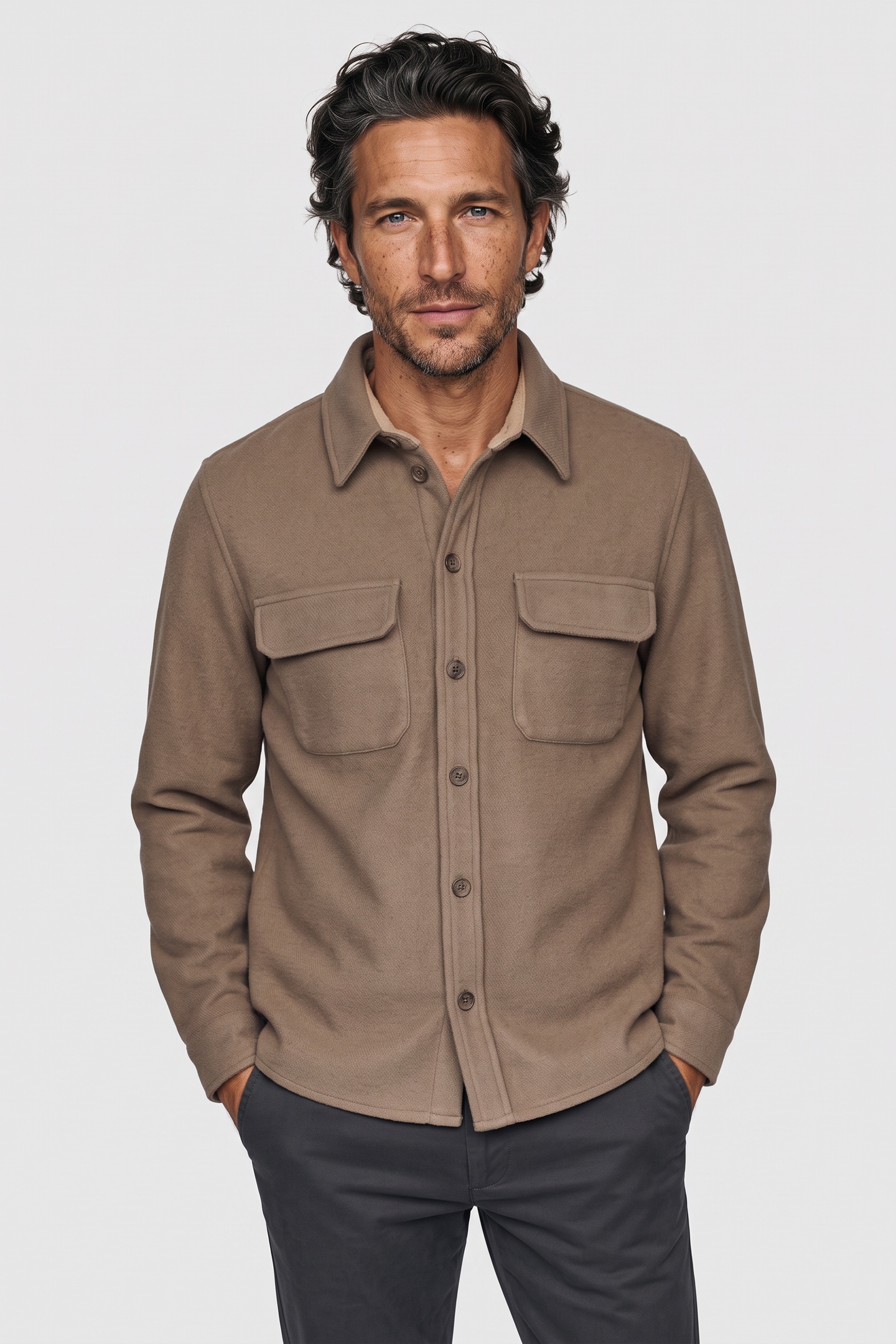 Circle of Trust Valentin Overshirt Chocolate Chip Maat: S | Casual Overhemden Outlet | Heren | Bruin