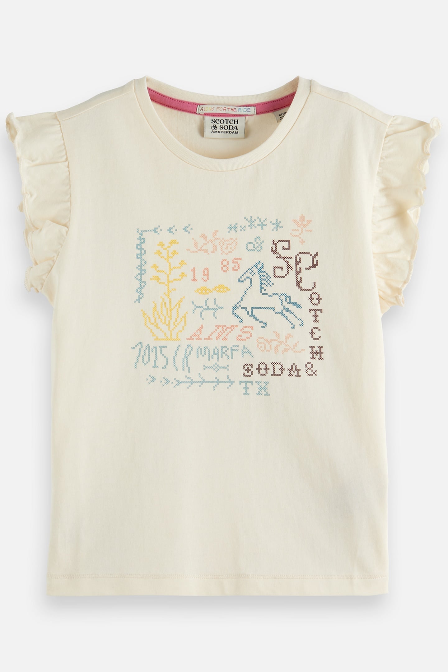 Scotch & Soda Girls Front Artwork Relaxedfit Tshirt Light Beige Taille: 12 | T-Shirts Outlet | kids | Marron