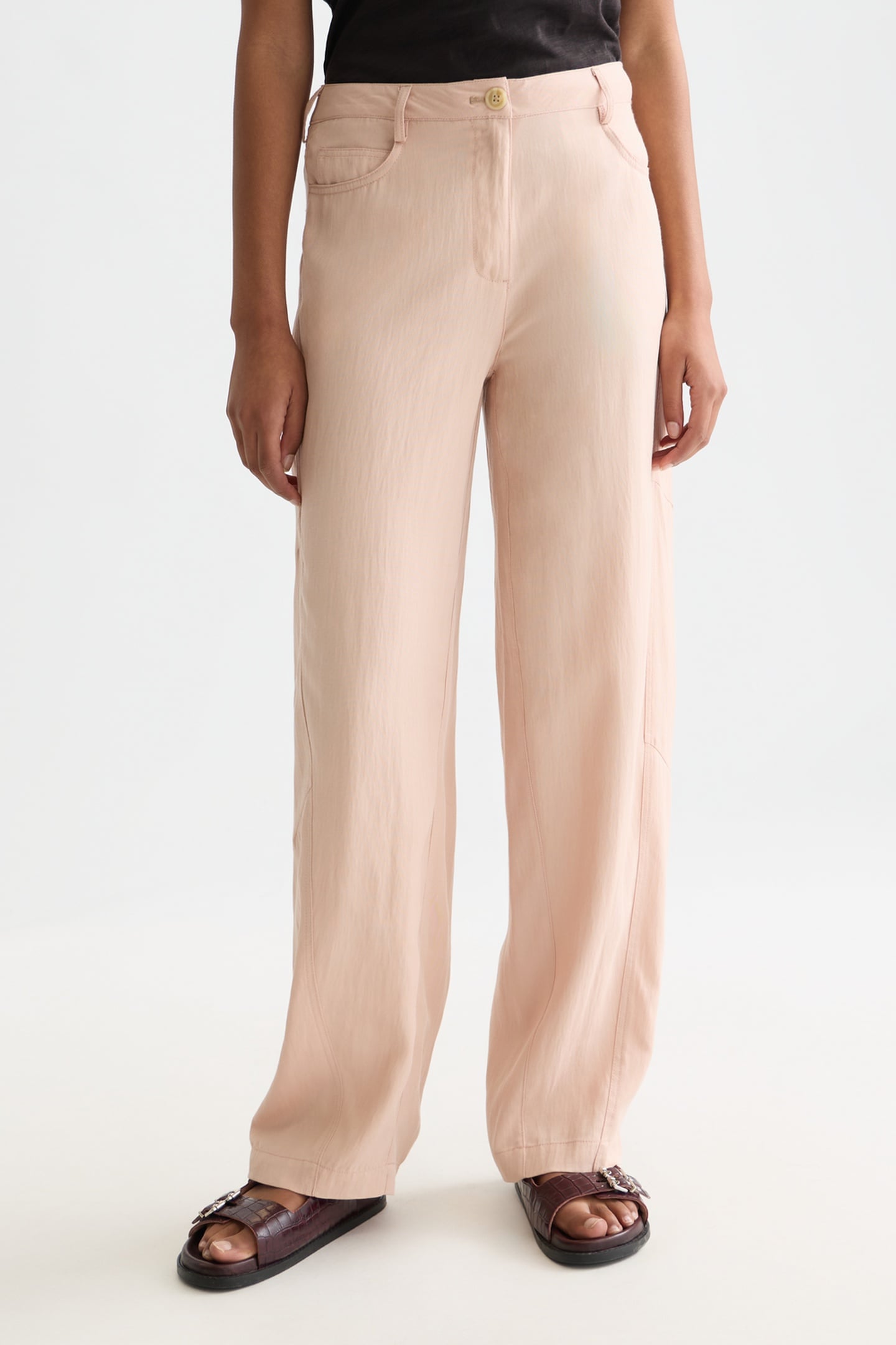 Scotch & Soda Lotus - Twill High Rise Barrel Leg Pants Rose Dust Size: M/32 | Wide-Leg & Flared Pants Outlet | Dames | Roze