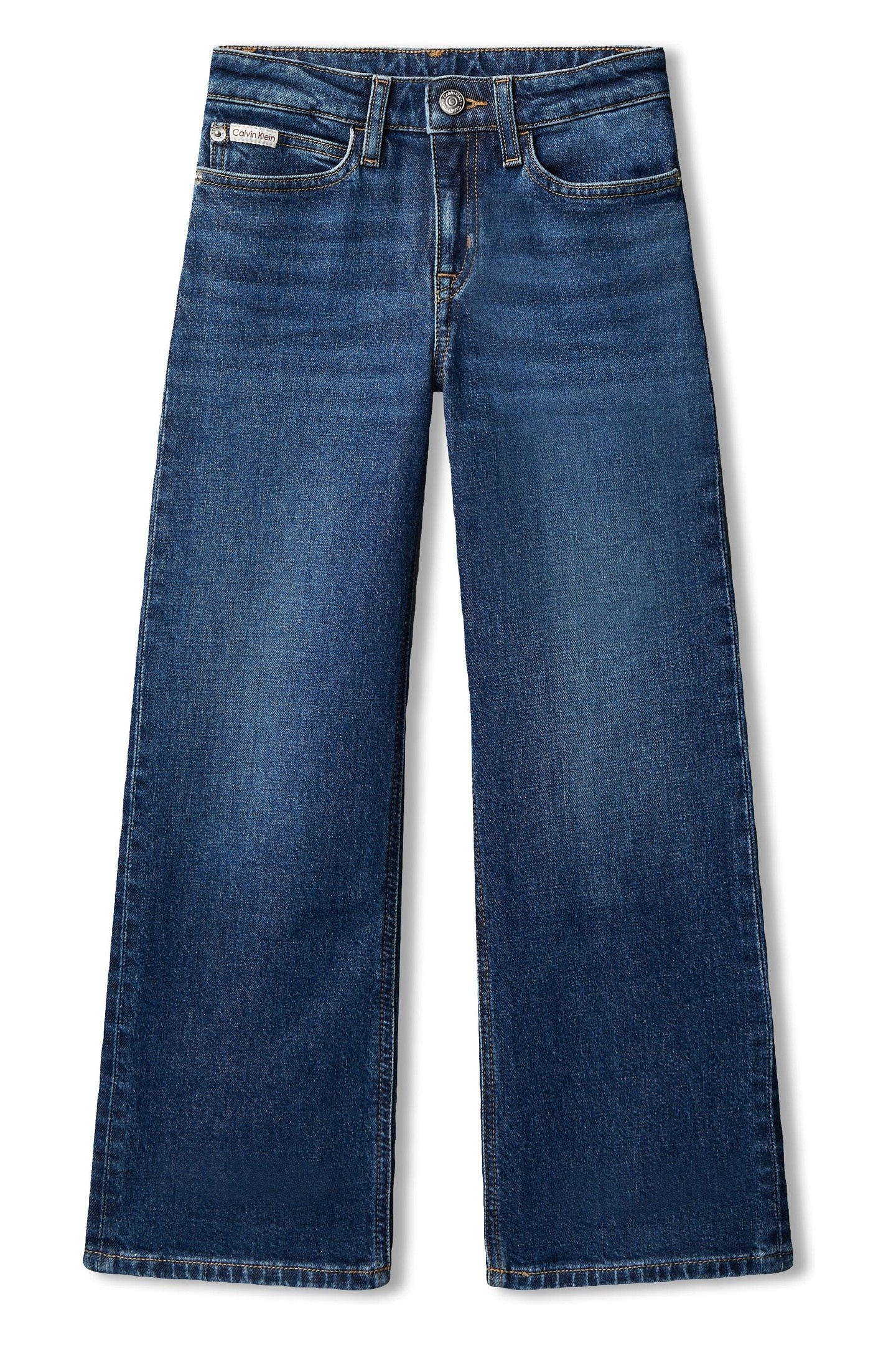 Calvin Klein Girls High Rise Wide Leg Authentic Dark Blue Maat: 8Y | Spijkerbroeken Outlet | kids | Blauw