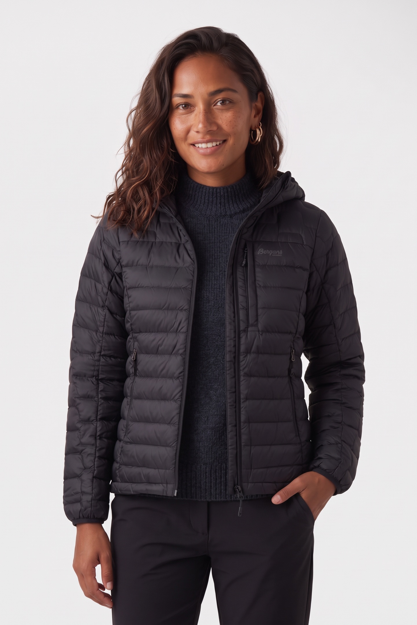 Bergans of Norway Magma Light Down Jacket W/hood Black Maat: M | Winterjassen Outlet | Dames | Zwart