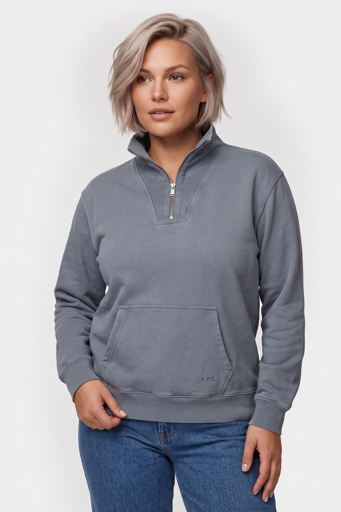 A.P.C. Unisex Trucker Jacket Long Sleeve Light Blue Maat: L | Sweaters Outlet | Unisex | Blauw
