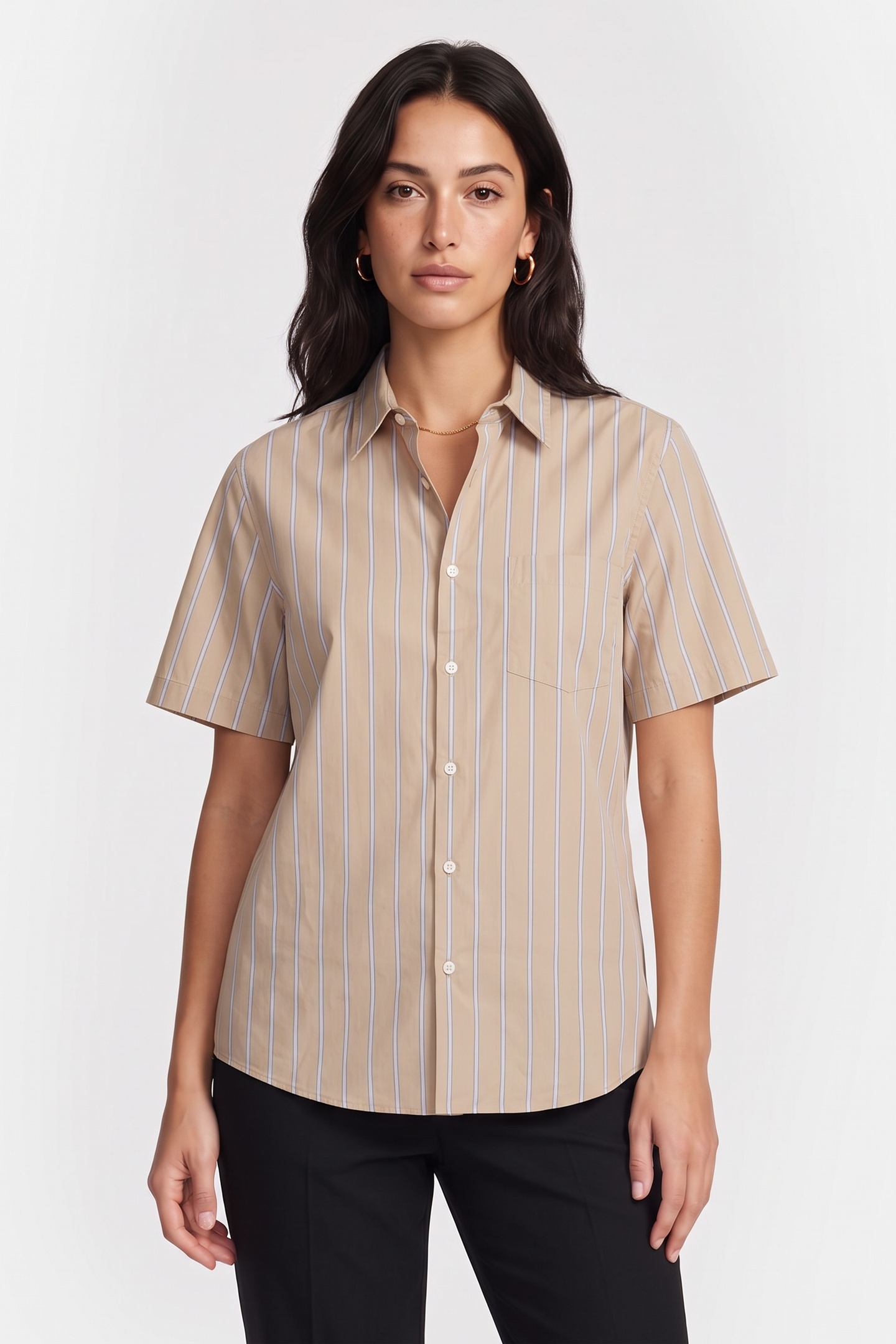 A.P.C. Unisex Shirt Short Sleeve Beige Maat: XS | Overhemden Outlet | Unisex | Beige