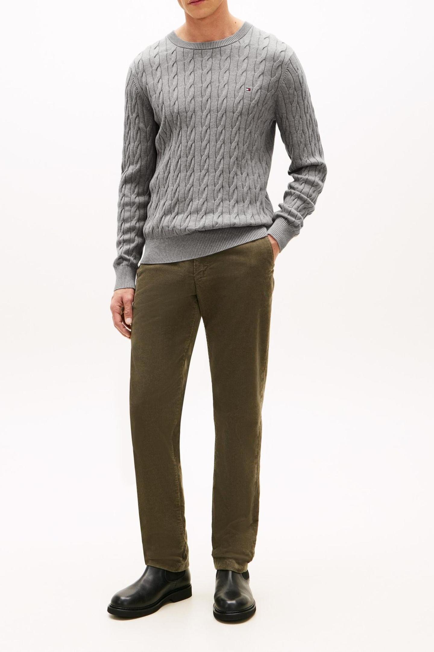 Tommy Hilfiger Classic Cotton Cable Medium Grey Heather Taglia: S | Maglioni a maglia Outlet | Uomo | Grigio