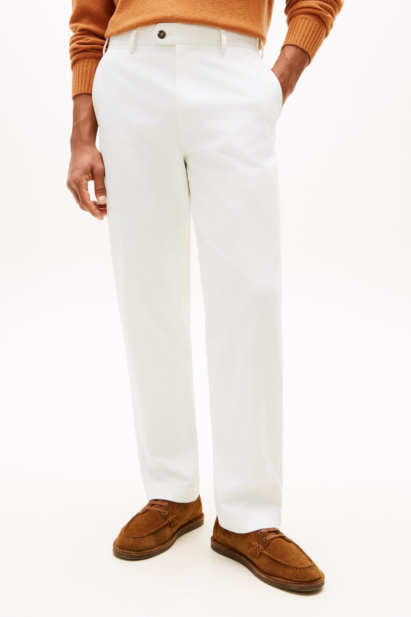 Tommy Hilfiger Murray Heritage Ivory Silk Taglia: W33L32 | Pantaloni chino Outlet | Uomo | Bianco