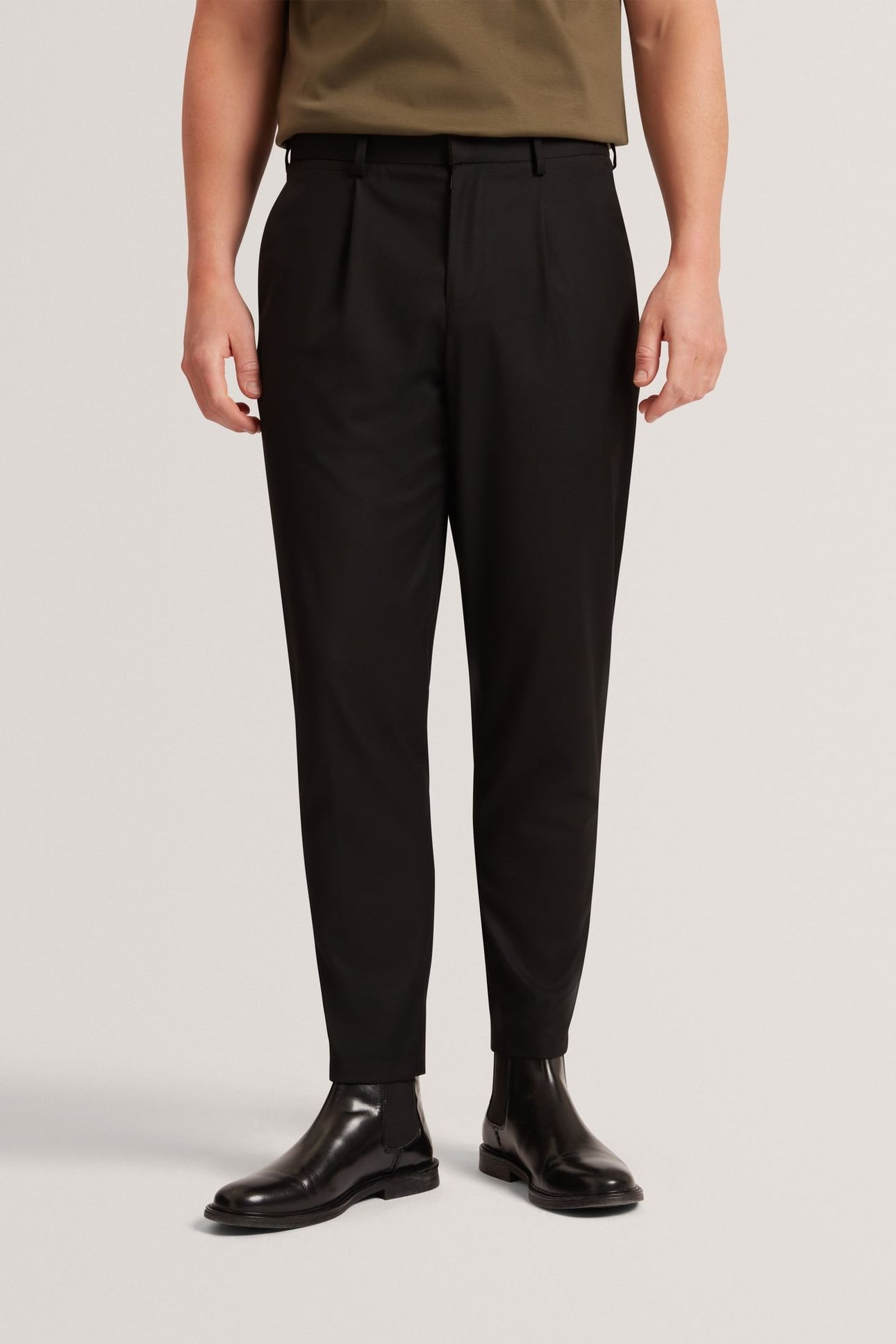 Ted Baker Tapered Fit Wool Blend Trouser Black Maat: W32 | Tailored Broeken Outlet | Heren | Zwart