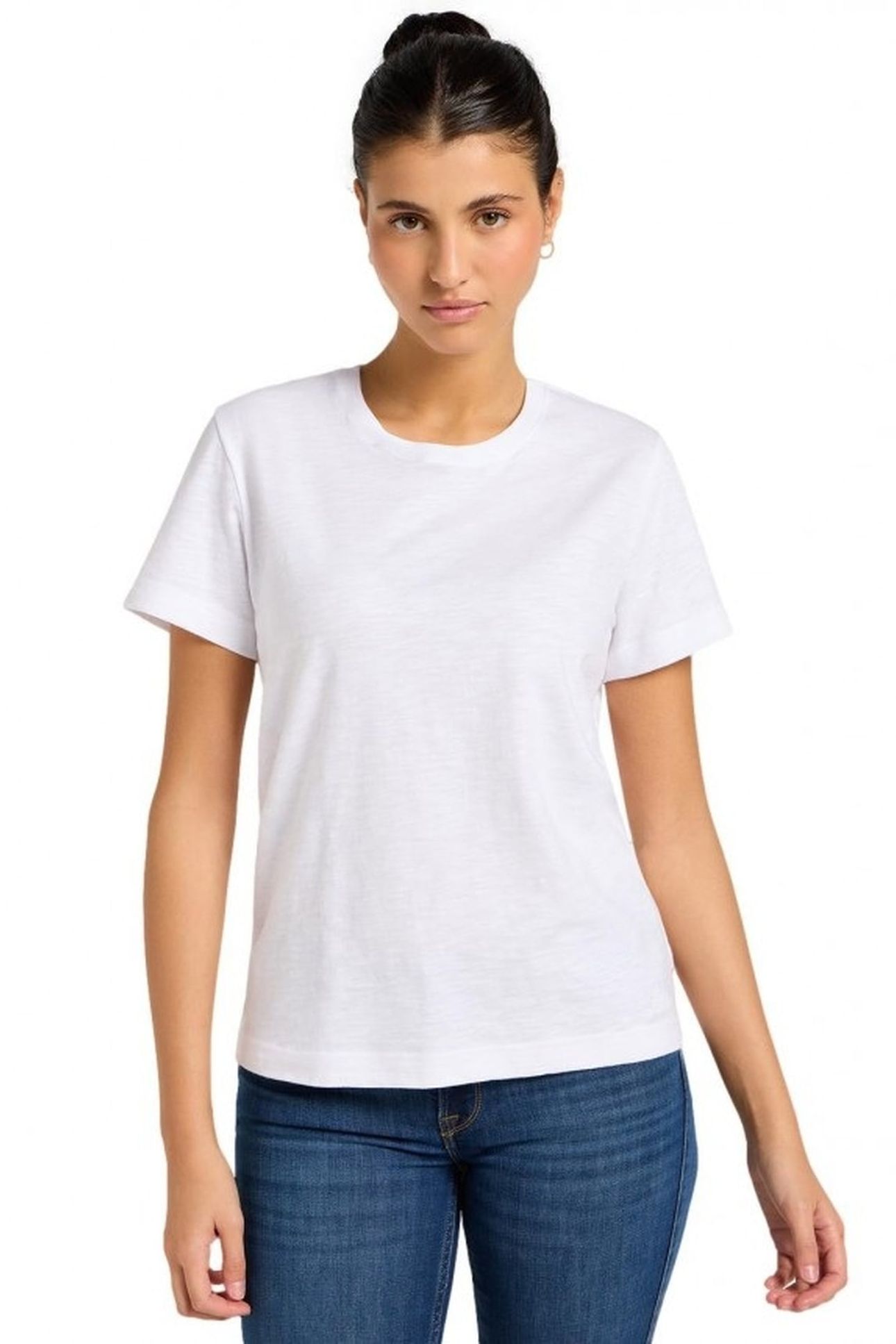 Lee Perfect Tee Bright White Regular White Maat: L | Tops Outlet | Dames | Wit