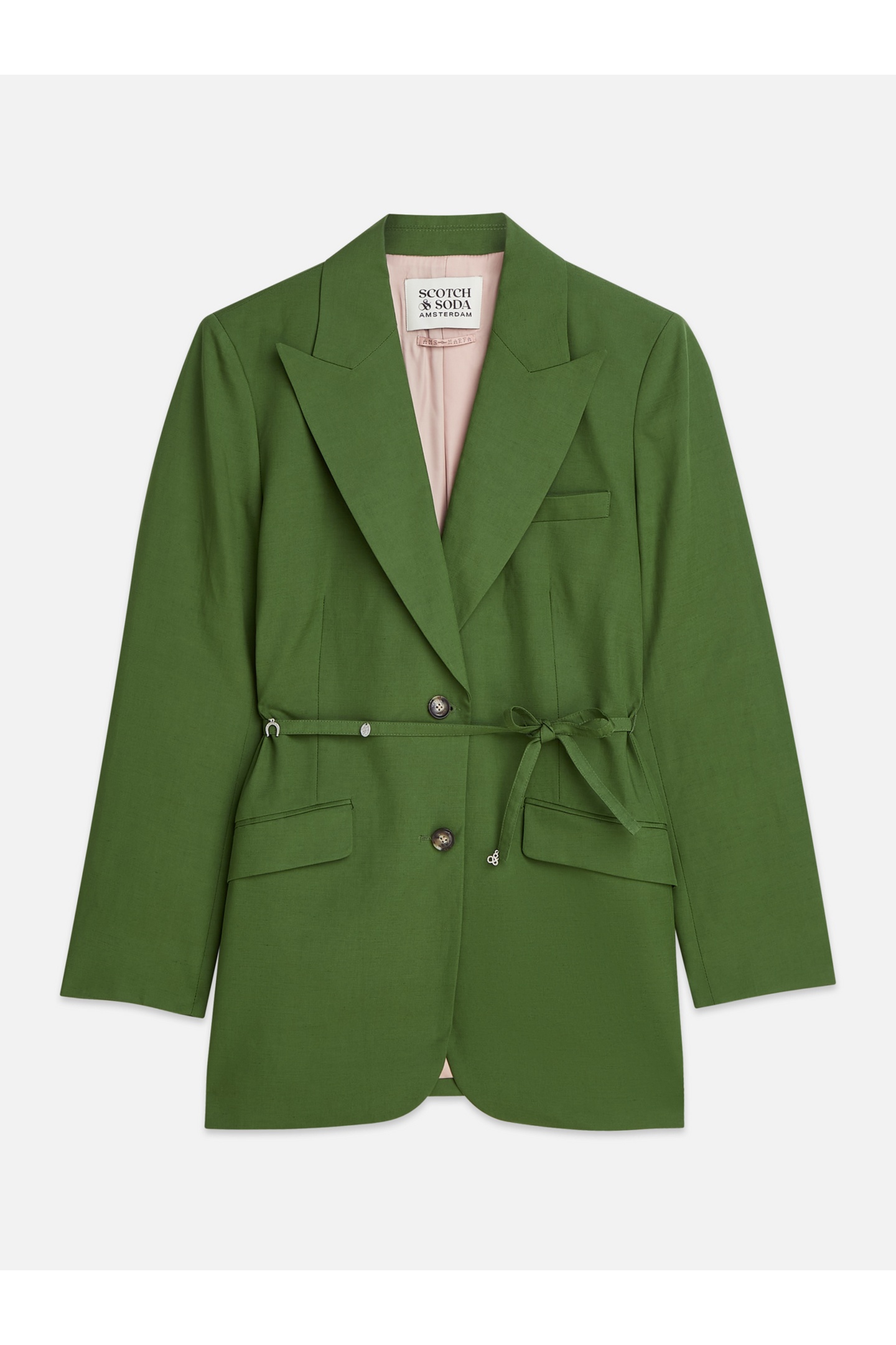 Scotch & Soda Linen Blend Blazer With Charm Belt Garden Green Taglia: XS | Blazers Outlet | Donna | Verde