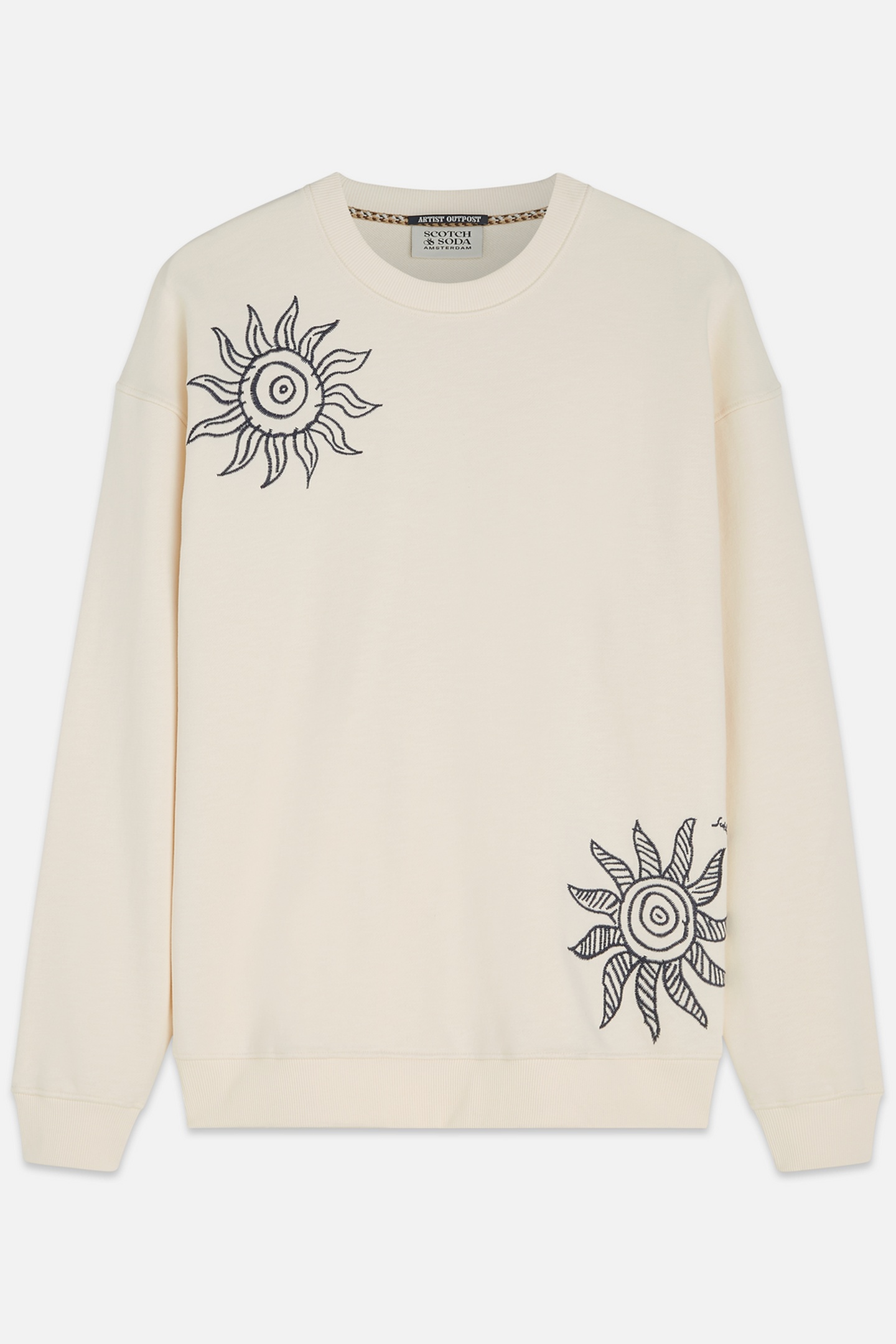 Scotch & Soda Embroidered Relaxedfit Sweatshirt Light Beige Taglia: S | Maglioni a maglia Outlet | Uomo | Marrone
