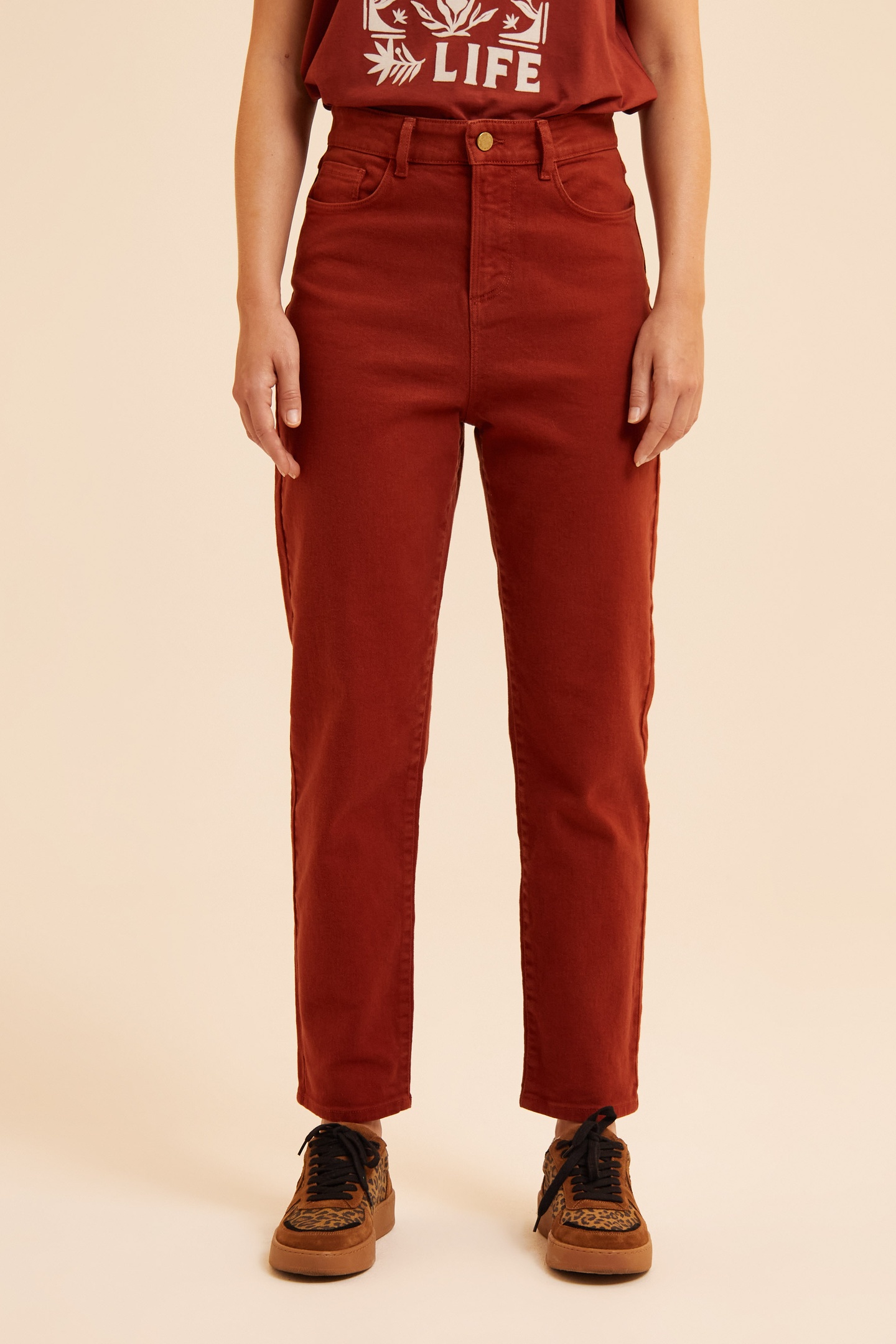 ICode Brown Boyfriend Jeans Elise Maat: W25 | Straight Jeans Outlet | Dames | Bruin