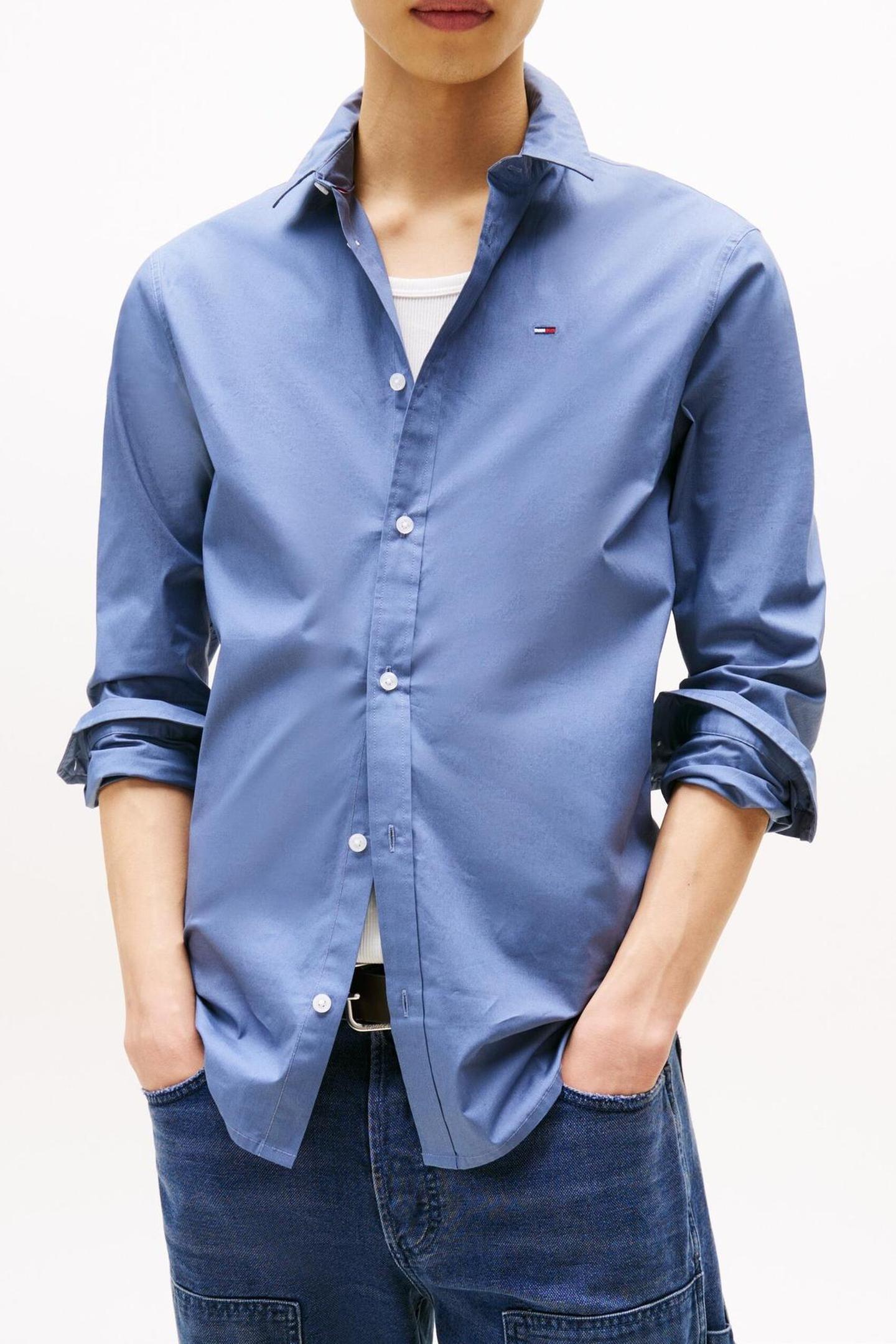 Tommy Hilfiger Slim Original Stretch Blue Moment Taille: M | Chemises d'affaires Outlet | Homme | Bleu