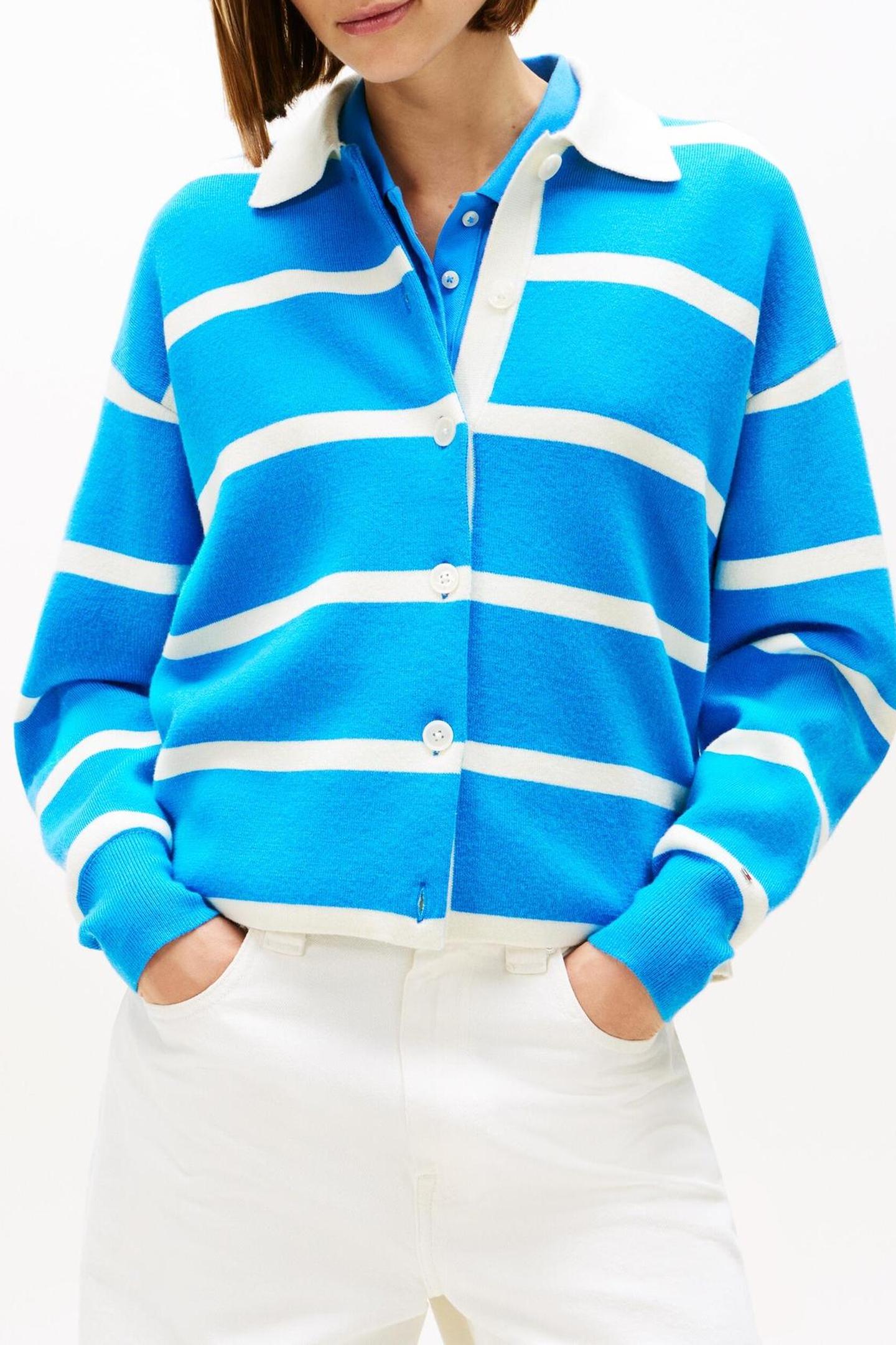 Tommy Hilfiger Modern Rugby Sweater Mesmerizing Blue/calico Taglia: M | Maglioni a maglia Outlet | Donna | Blu