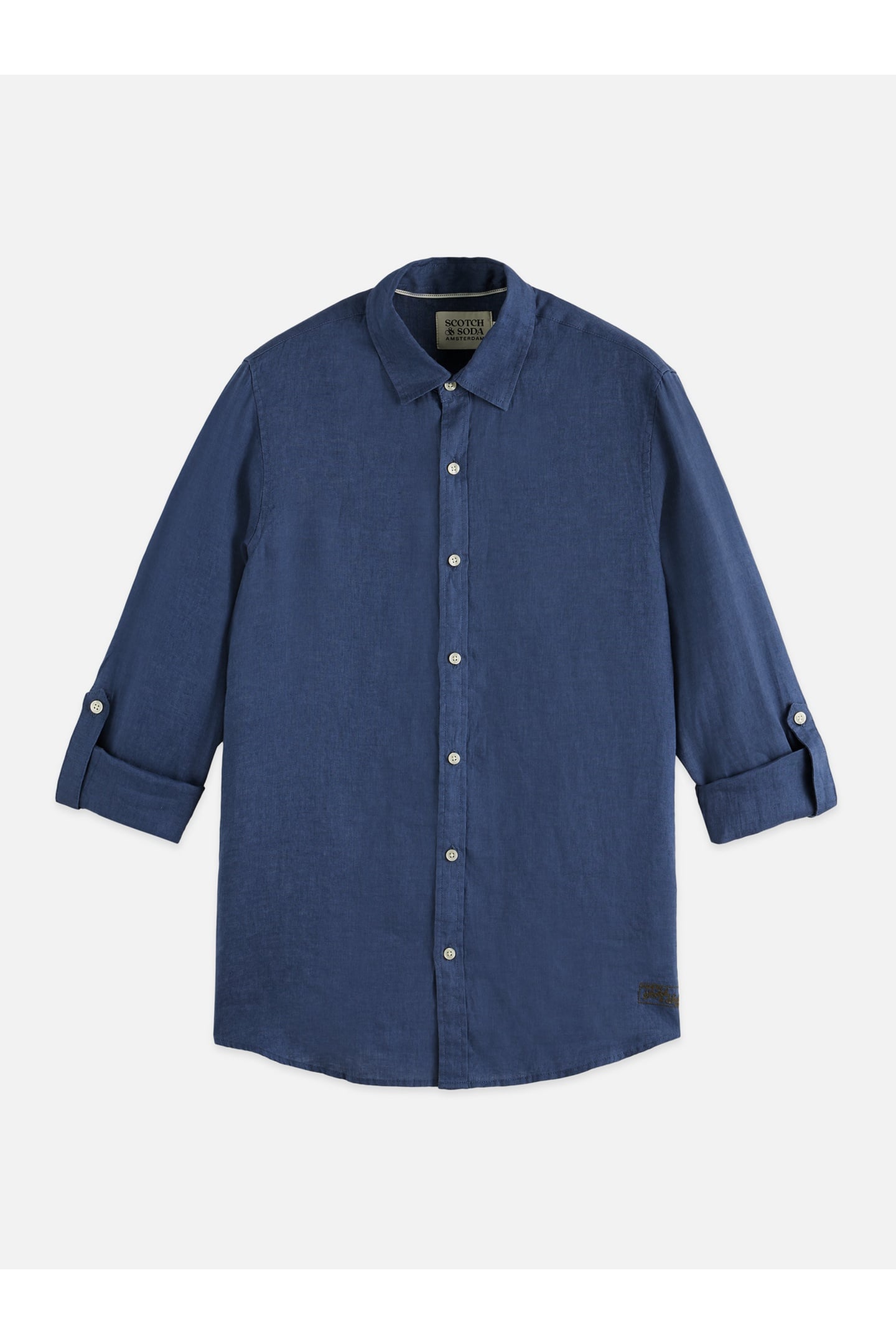 Scotch & Soda Seasonal Core Linen Regular-fit Shirt Navy Taille: M | Casual chemises Outlet | Homme | Blanche