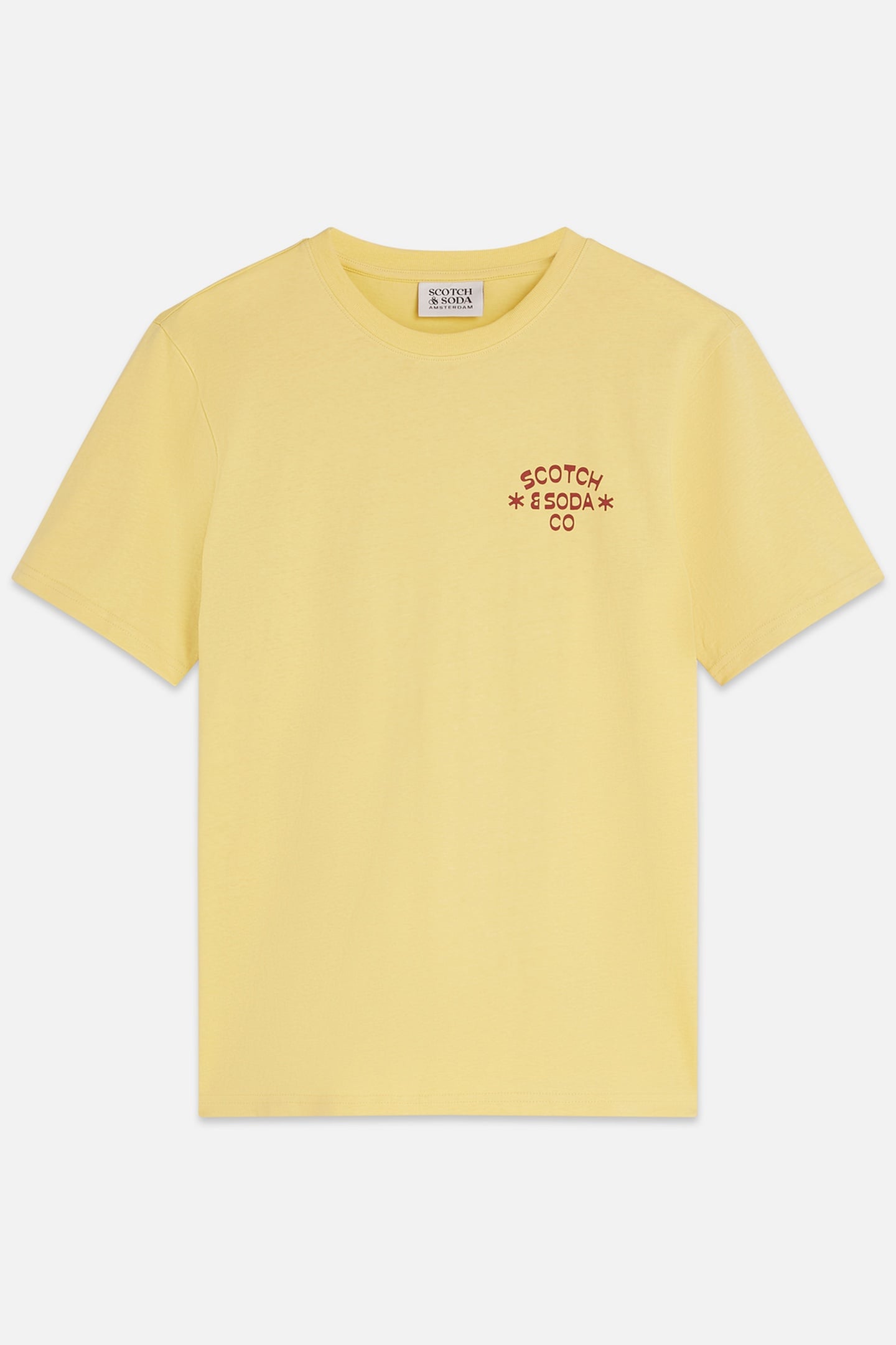 Scotch & Soda Left Chest Artwork Regularfit Tshirt Med Yellow Talla: XL | Camisetas Básicas Outlet | Hombre | Amarillo