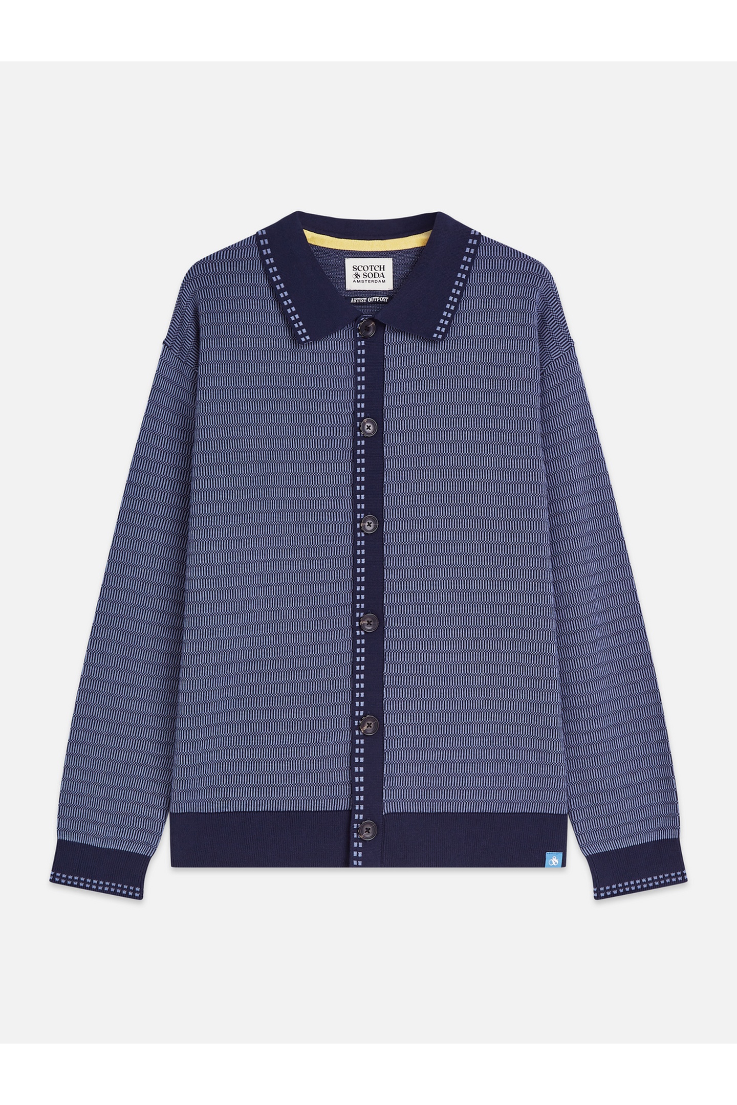 Scotch & Soda Polo Dropped Shoulder Cardigan Navy Größe: M | Cardigans Outlet | Herren | Blau