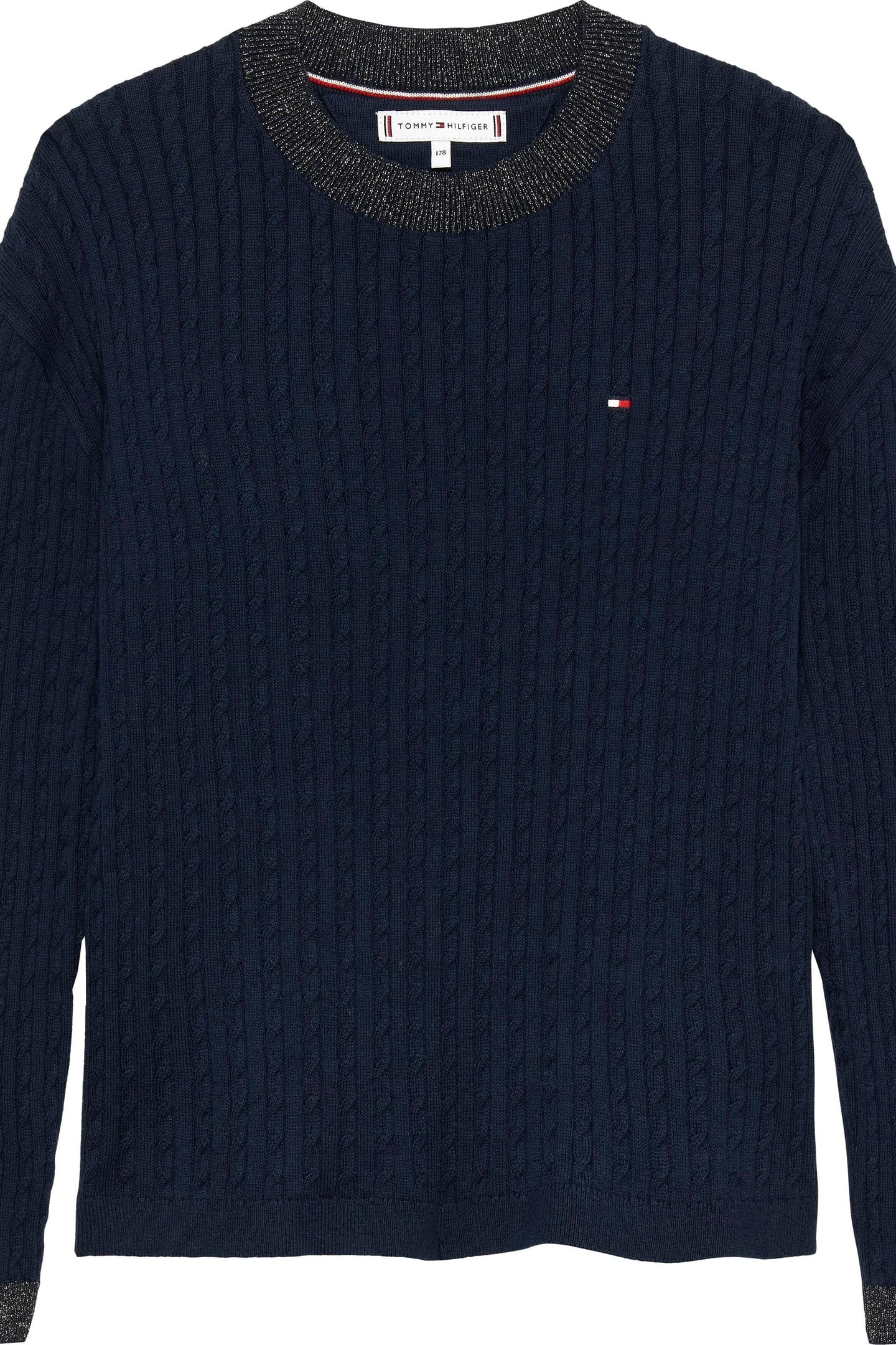 Tommy Hilfiger Girls Mini Cable Sweater Dark Night Navy Size: 12Y | Sweaters & Cardigans Outlet | kids | Blauw