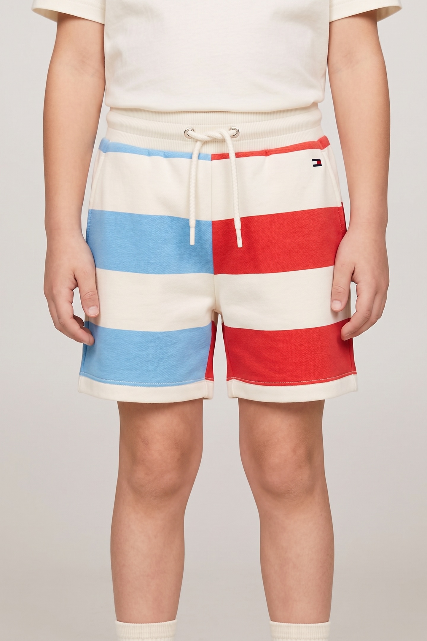 Tommy Hilfiger Girls Bld Short Ancient White/multi Stripe Maat: 16Y | Broeken Outlet | kids | Wit