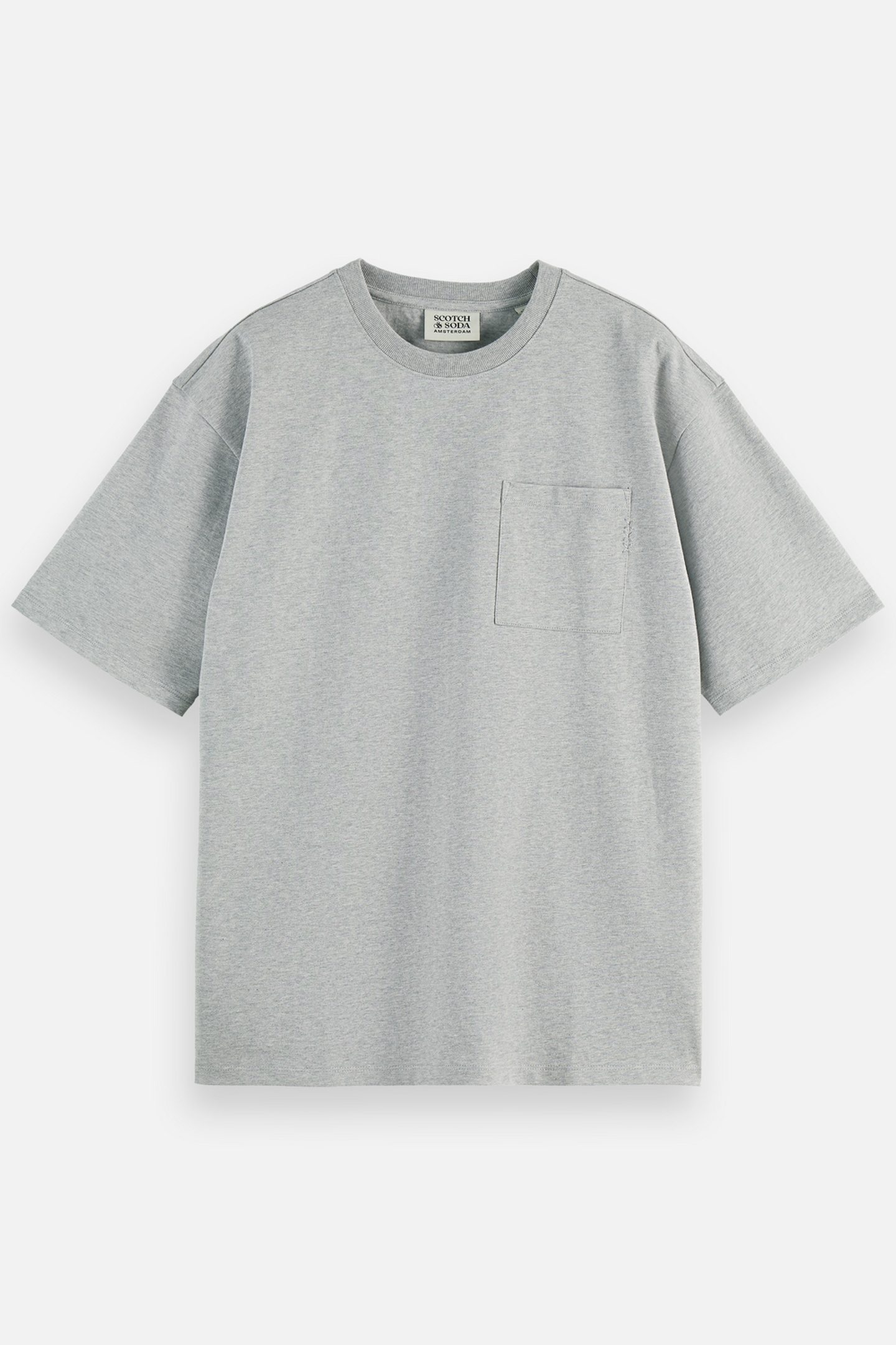Scotch & Soda Seasonal Core 3 Crosses Chest Pocket Loosefit Tshirt Medium  Maat: L | Basic T-Shirts Outlet | Heren | Grijs