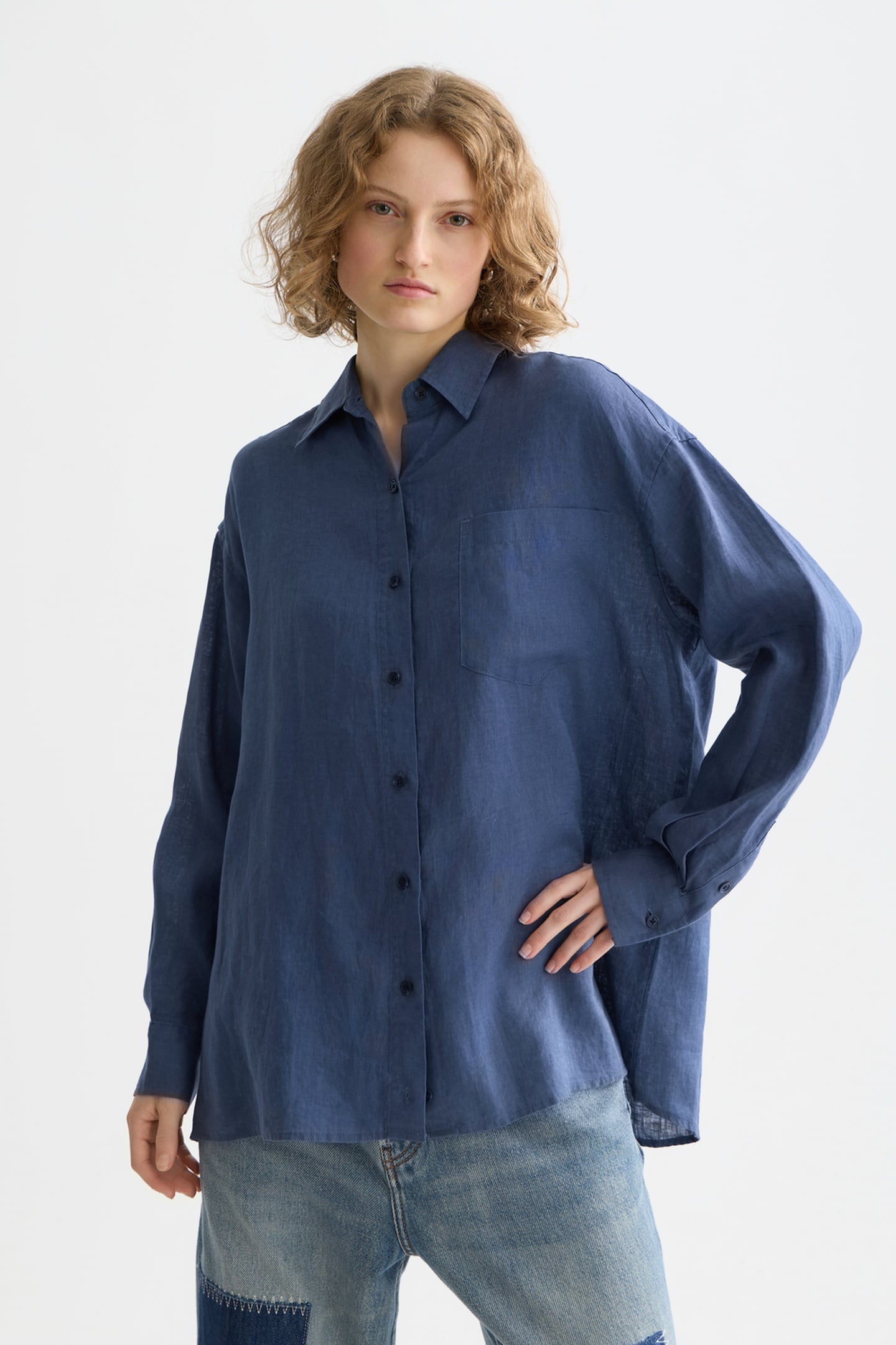 Scotch & Soda Linen Back Detail Shirt Oceana Taglia: 40 | Maglie a manica lunga Outlet | Donna | Bianco