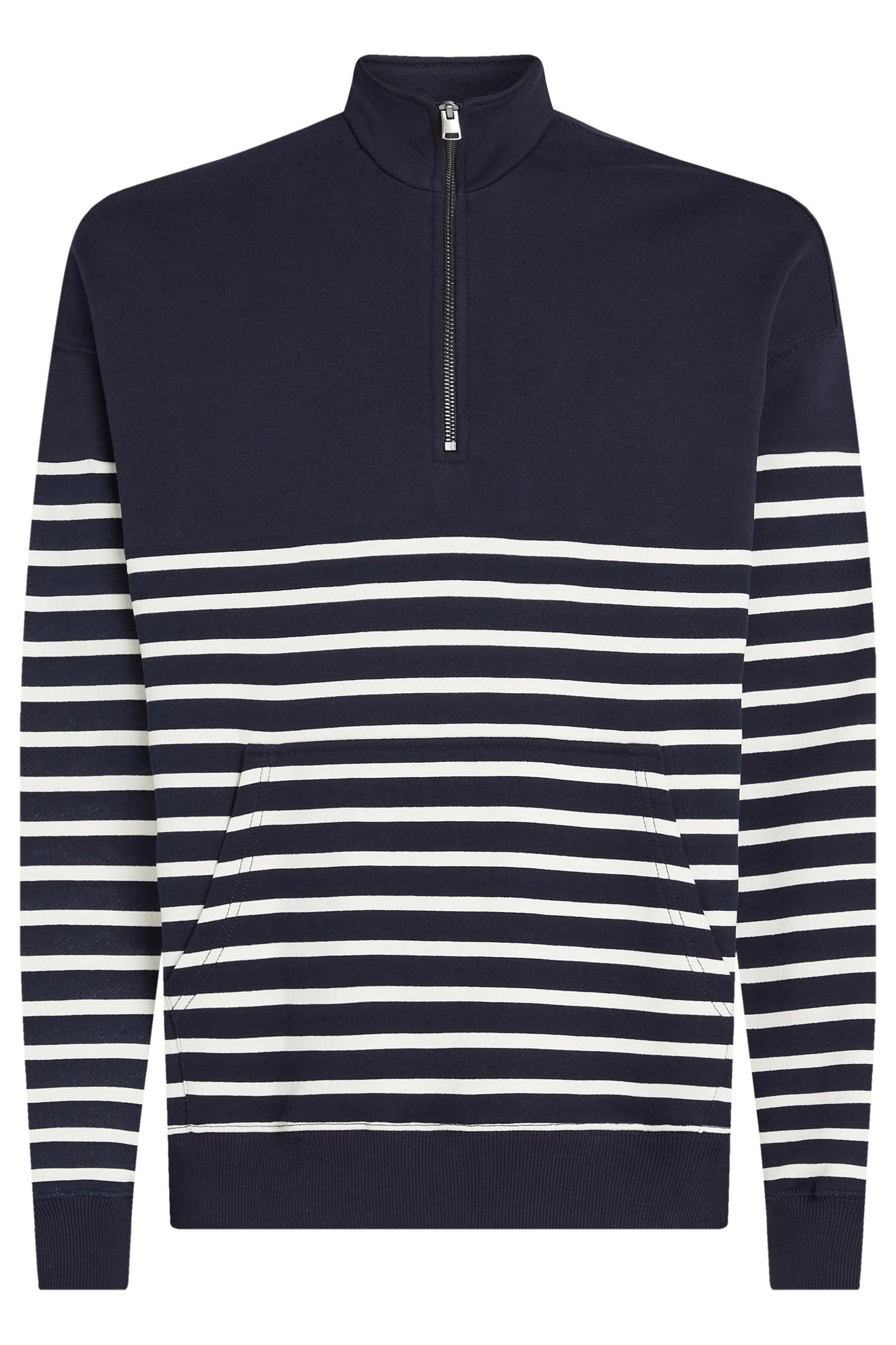 Tommy Hilfiger Placed Stripe 1/4 Zip Desert Sky/ivory Petal Taglia: XL | Maglioni a maglia Outlet | Uomo