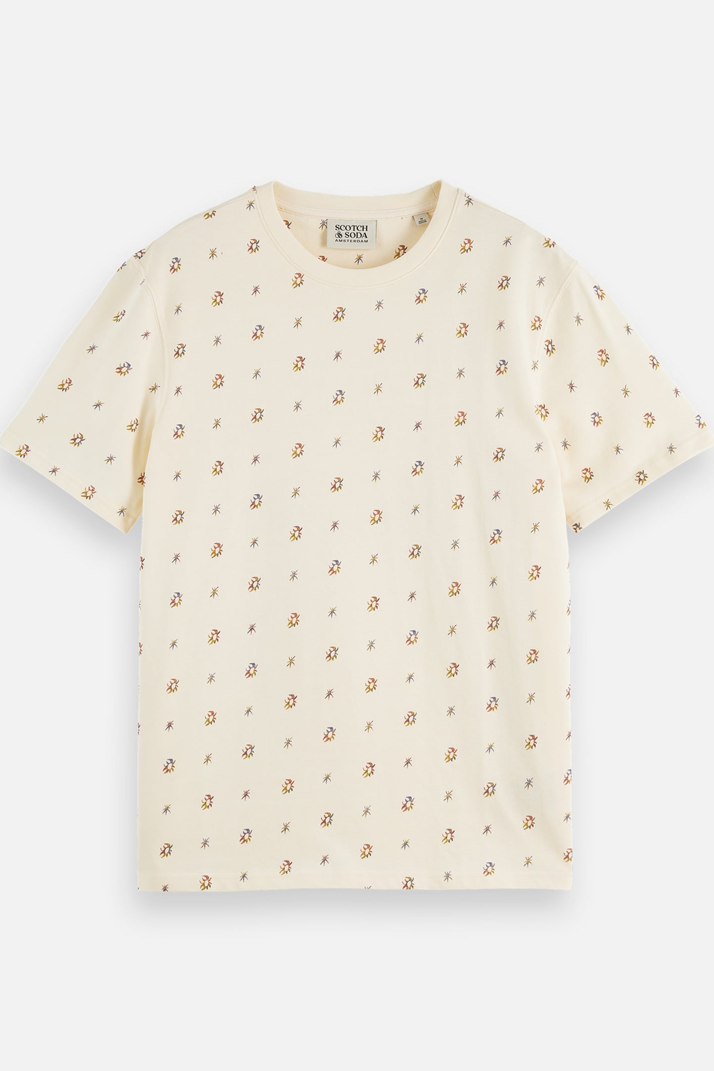 Scotch & Soda Micro-printed Regular-fit T-shirt Light Beige Talla: XL | Camisetas Básicas Outlet | Hombre | Marrón