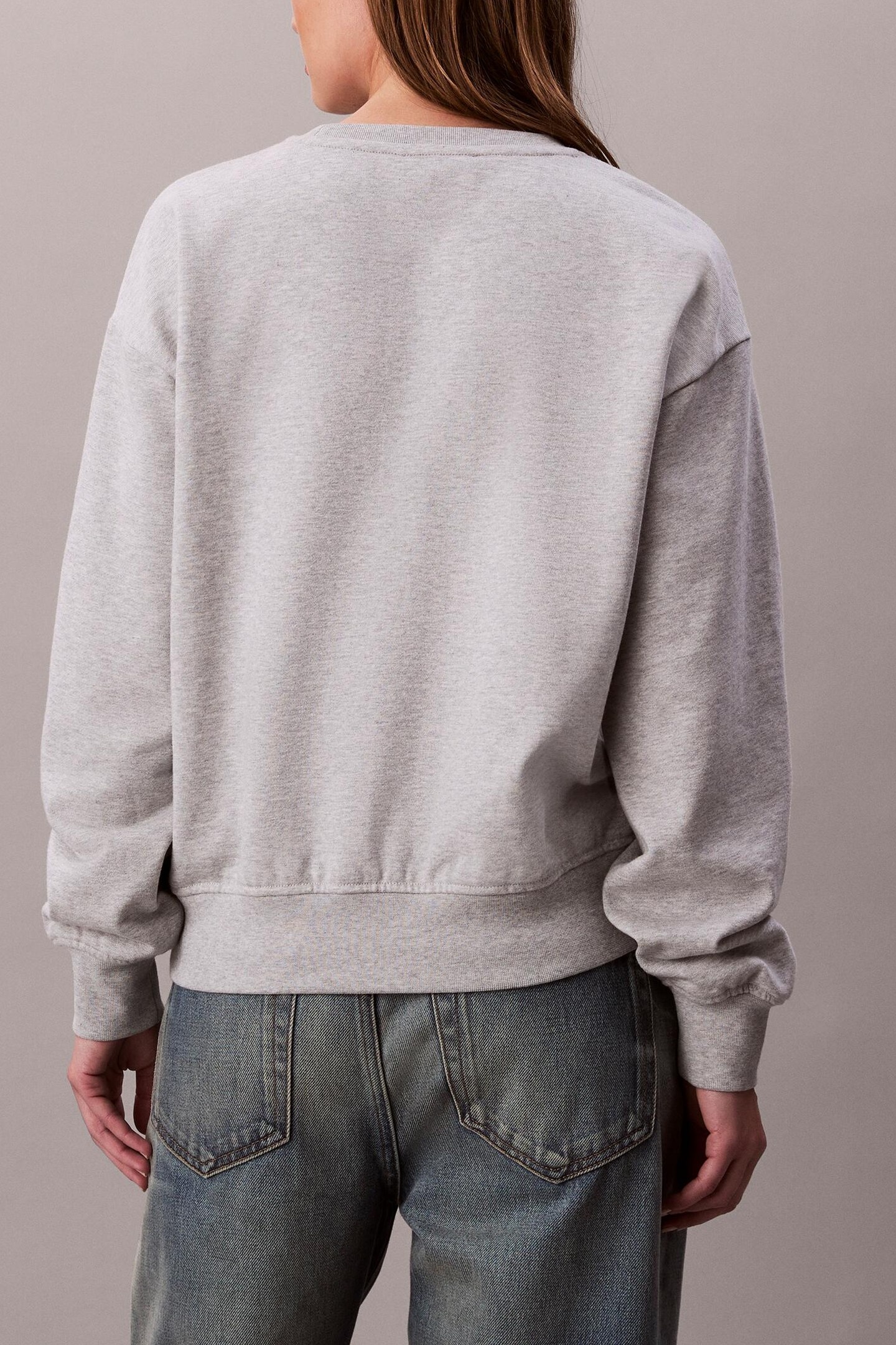 Calvin Klein Ls Archive Logo French History Grey Heather Talla: L | Sudaderas con Capucha Outlet | Mujer | Gris