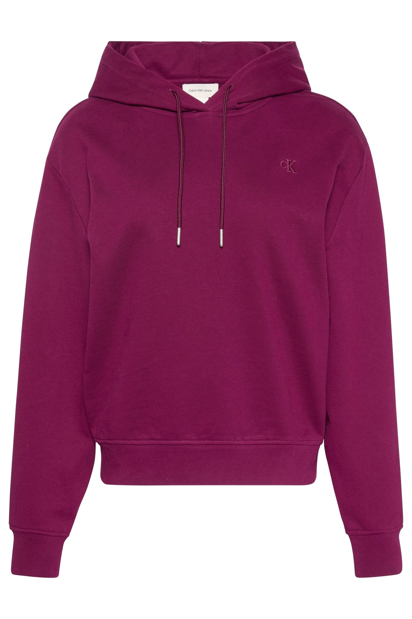 Calvin Klein Ls French Terry Hoodie Berry Glaze Size: XS | Hoodies & Sweatshirts Outlet | Dames | Roze