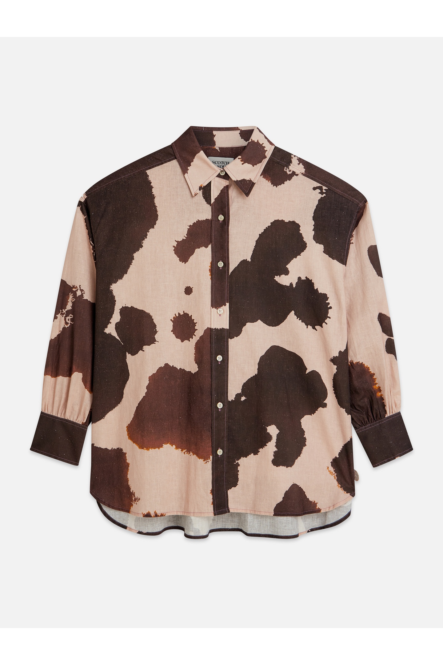 Scotch & Soda Linen Blend Printed Shirt Painterly Animal Eggnog Taglia: 34 | Maglie a manica lunga Outlet | Donna | Bianco