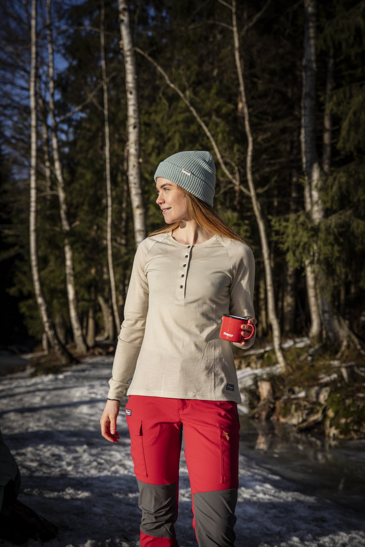 Bergans of Norway Lysebu Wool W Henley Chalk Sand Maat: XS | Longsleeves Outlet | Dames | Ecru