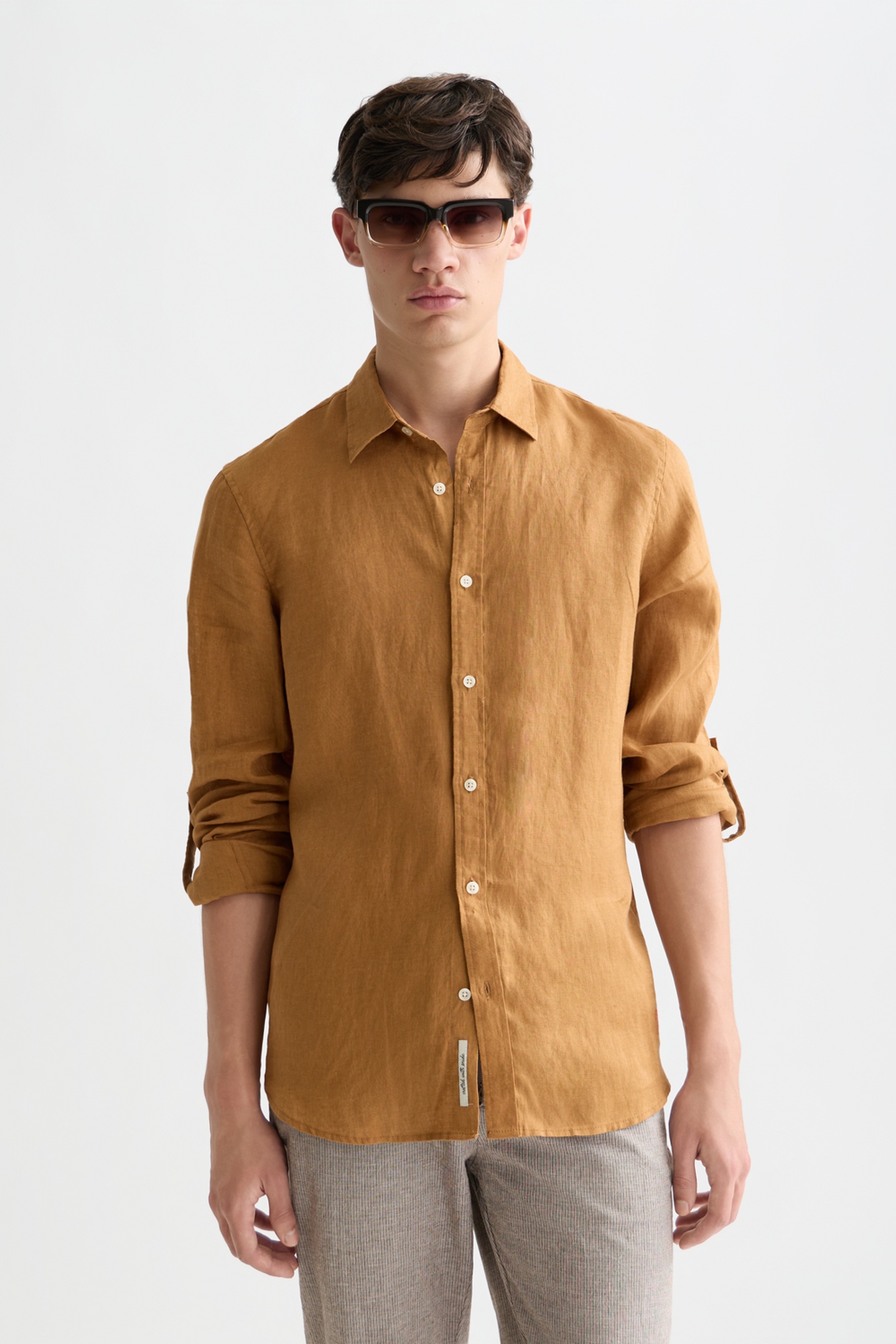 Scotch & Soda Seasonal Core Linen Regularfit Shirt Yellow Taille: M | Casual chemises Outlet | Homme | Blanche