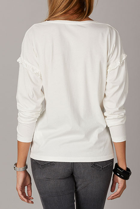 V-NECK TEE LS + DECO WHITE 3