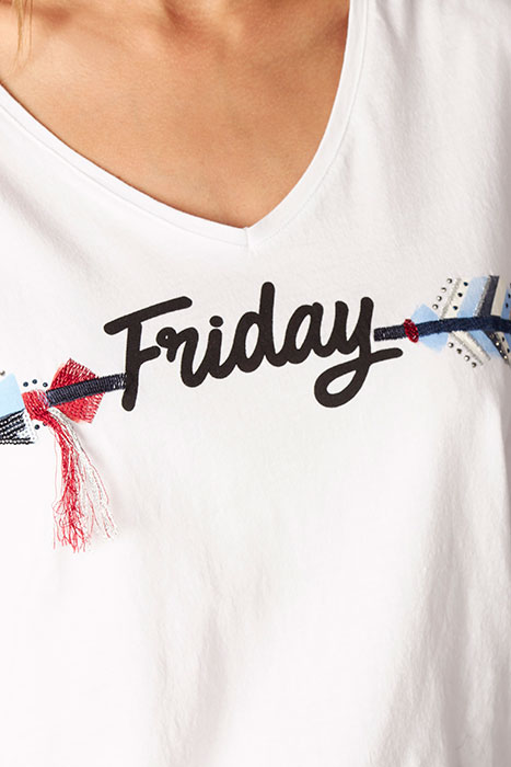 V-NECK TEE LS + DECO WHITE B079 4